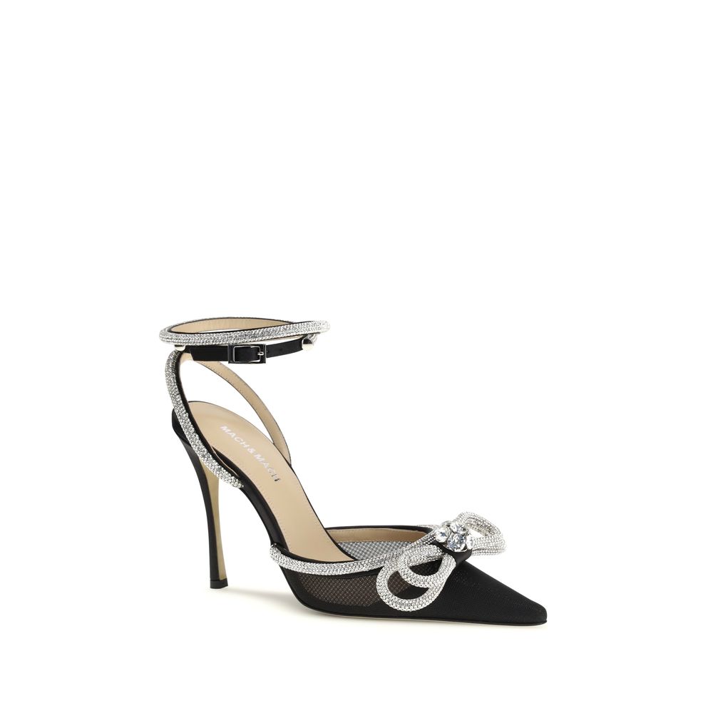 MACH & MACH Black Silk High Heel Pumps - Image 2