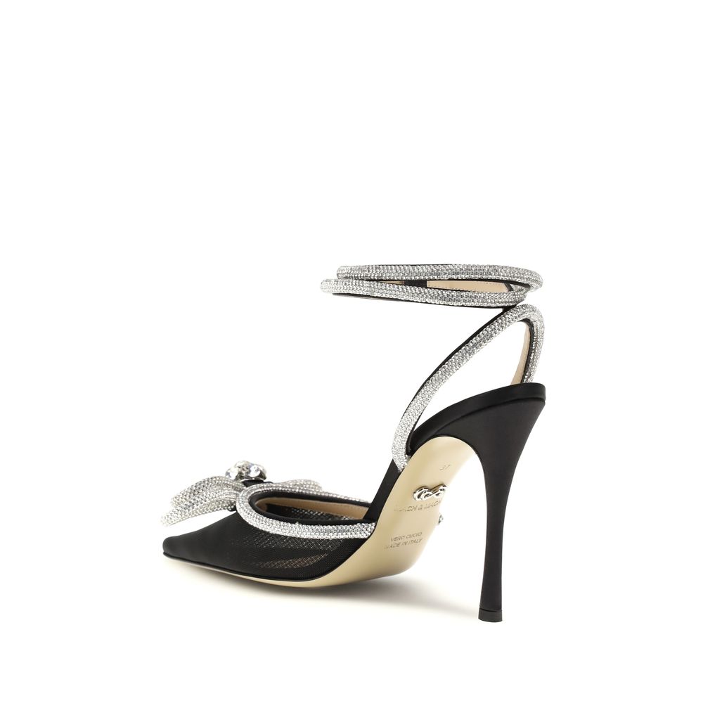 MACH & MACH Black Silk High Heel Pumps - Image 3