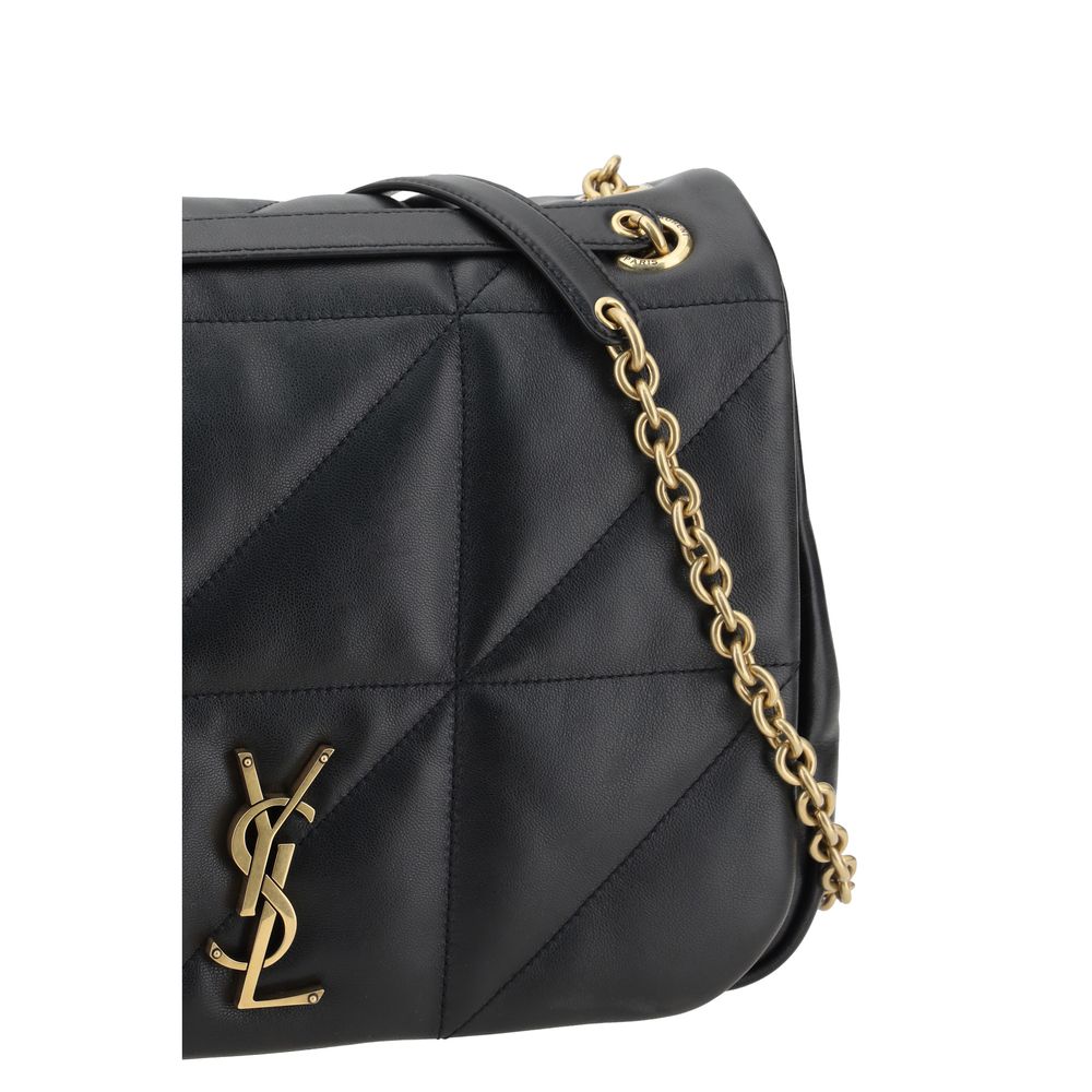 Saint Laurent Black Calf Leather Bos Taurus Shoulder Bag - Image 4