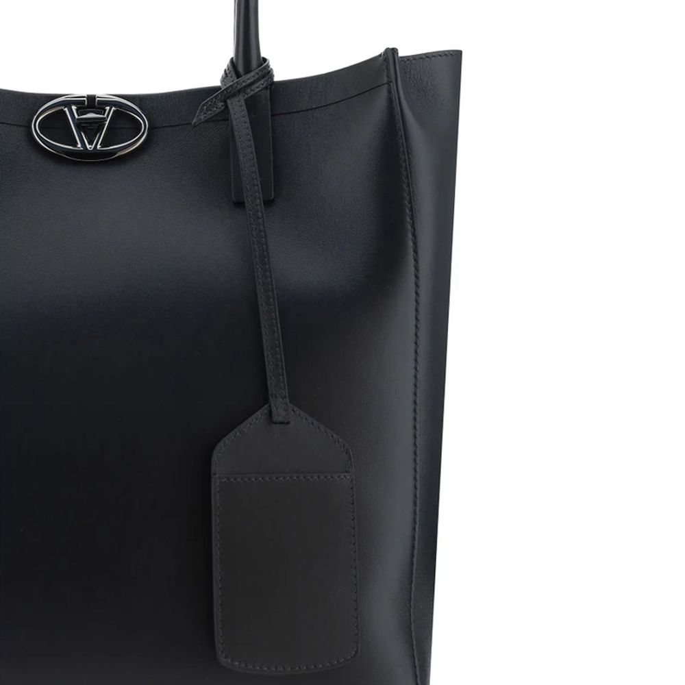 Valentino Garavani Black Calfskin Tote Bag - Image 4