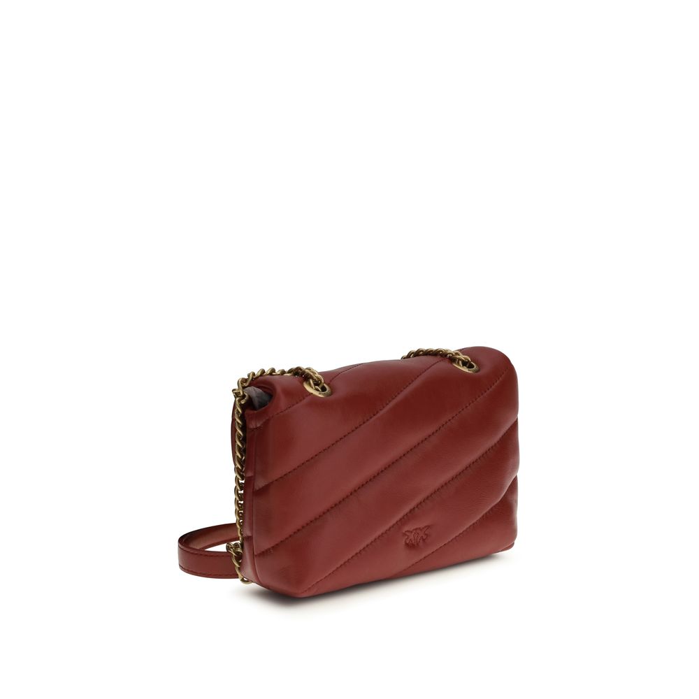 PINKO Bordeaux Calf Leather Bos Taurus Shoulder Bag - Image 3
