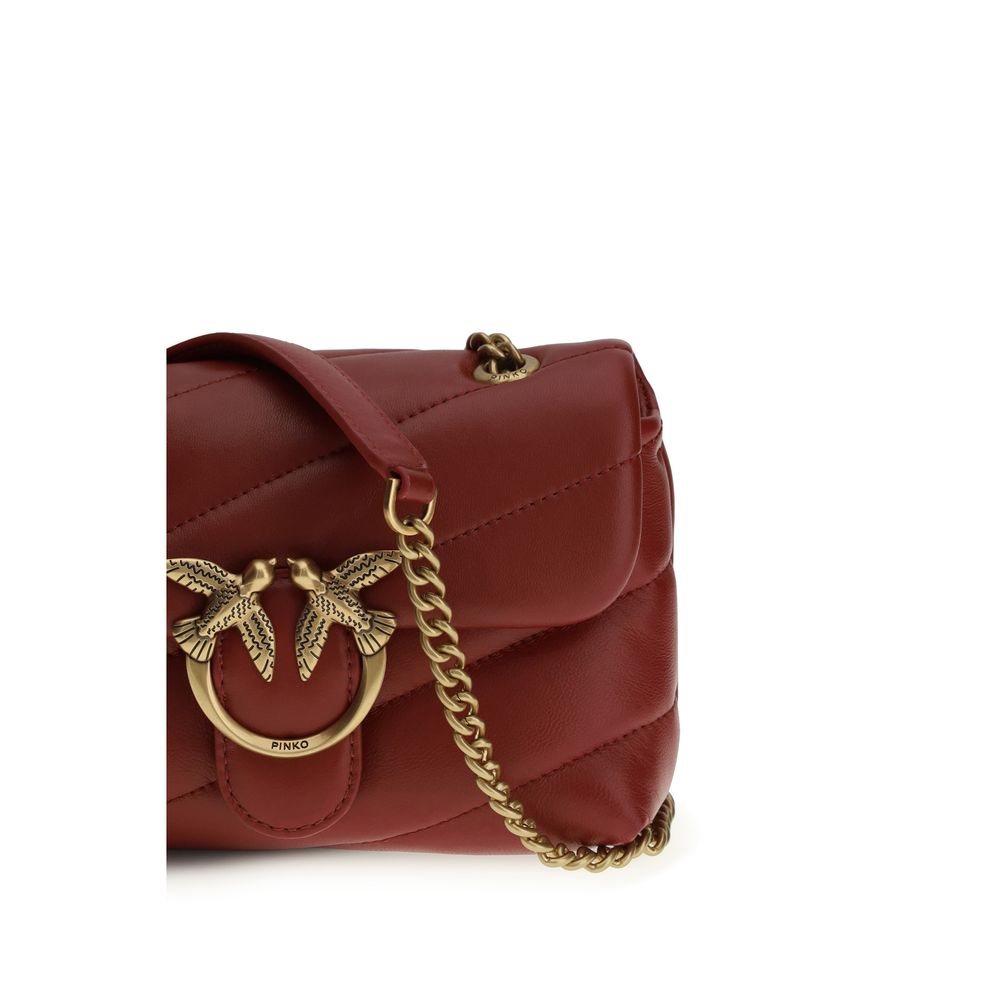 PINKO Bordeaux Calf Leather Bos Taurus Shoulder Bag - Image 4