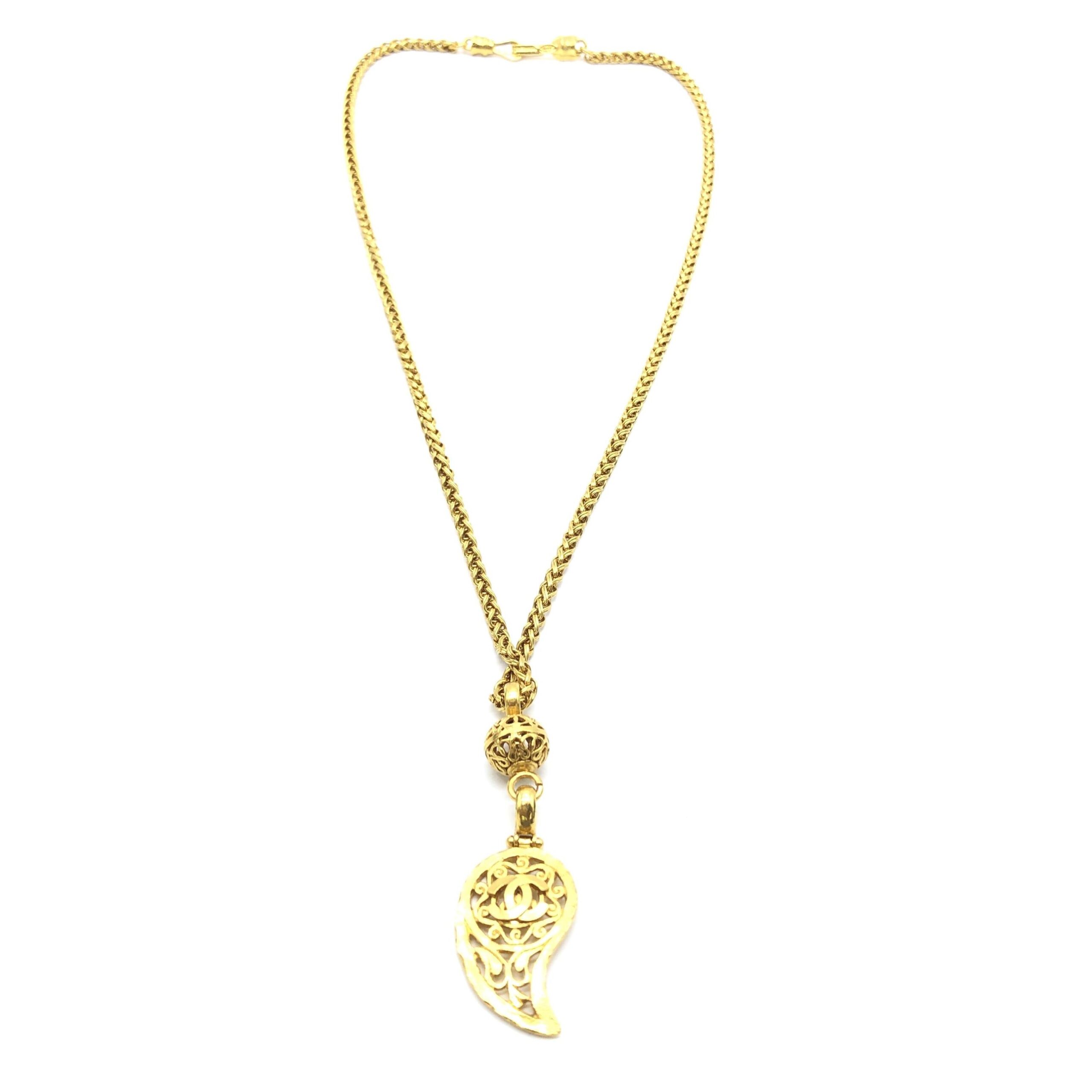 Chanel Gold Plated Coco Mark Necklace - Image 4
