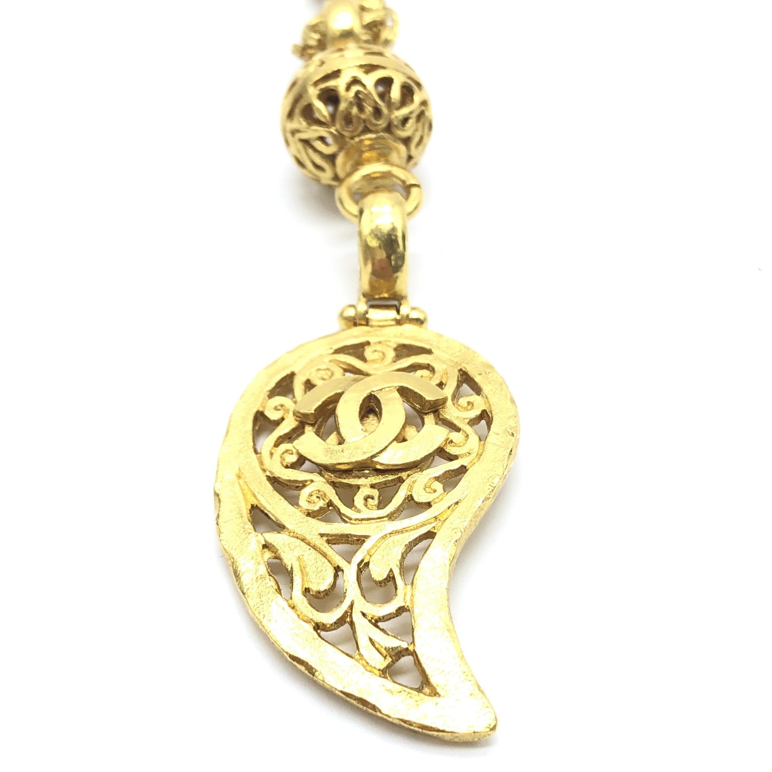 Chanel Gold Plated Coco Mark Necklace - Image 5