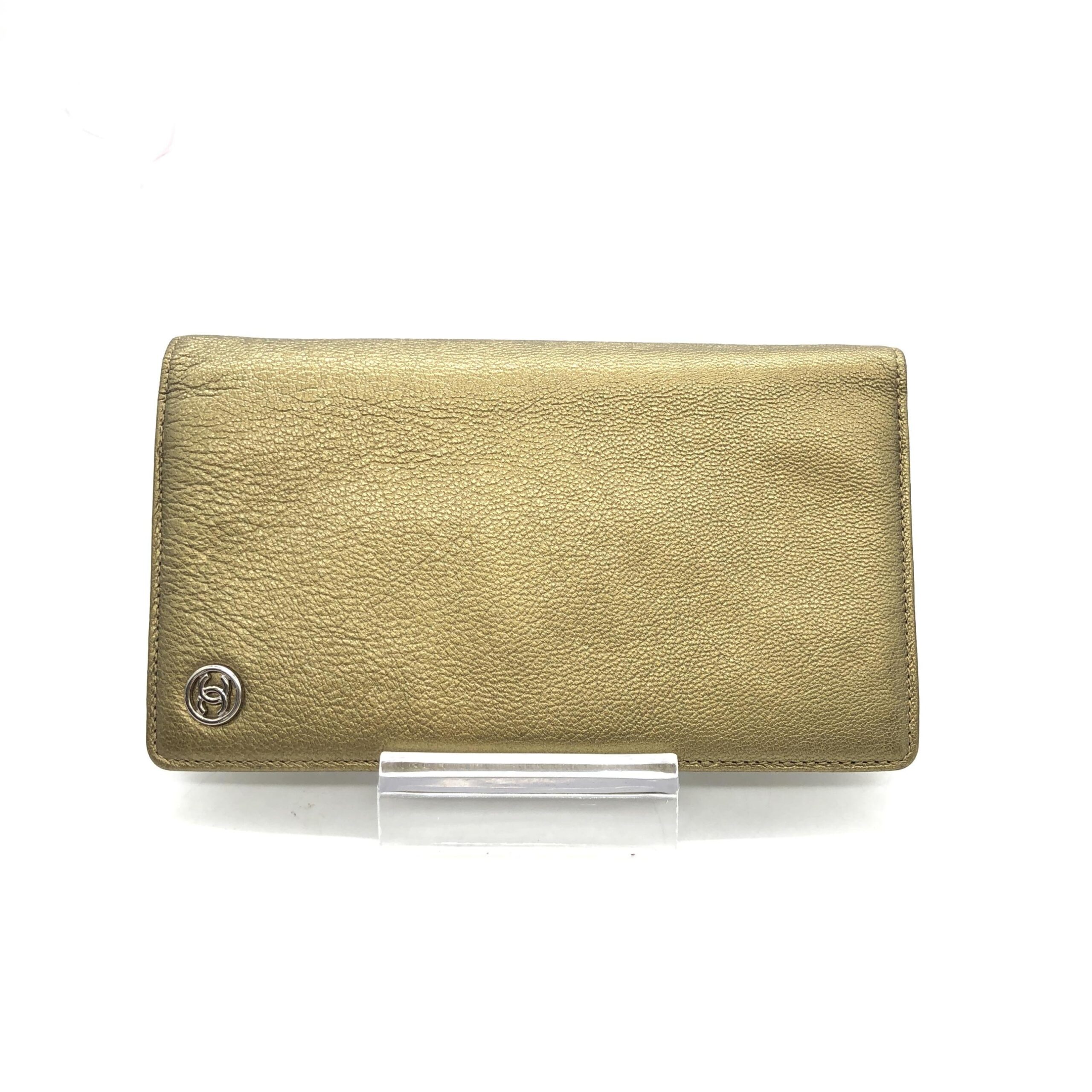 Chanel Gold Tone Caviar Leather Bifold Wallet - Image 3