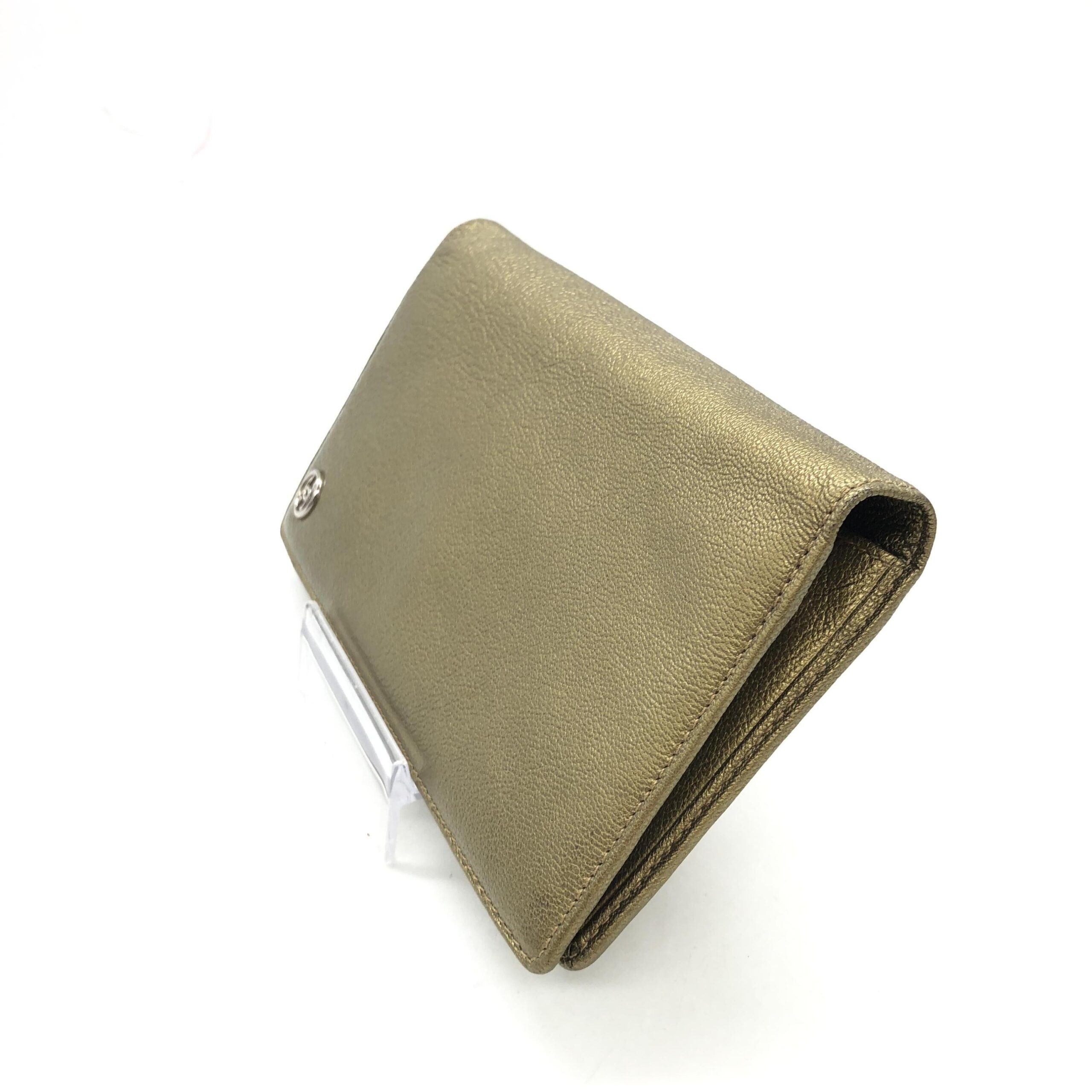 Chanel Gold Tone Caviar Leather Bifold Wallet - Image 5