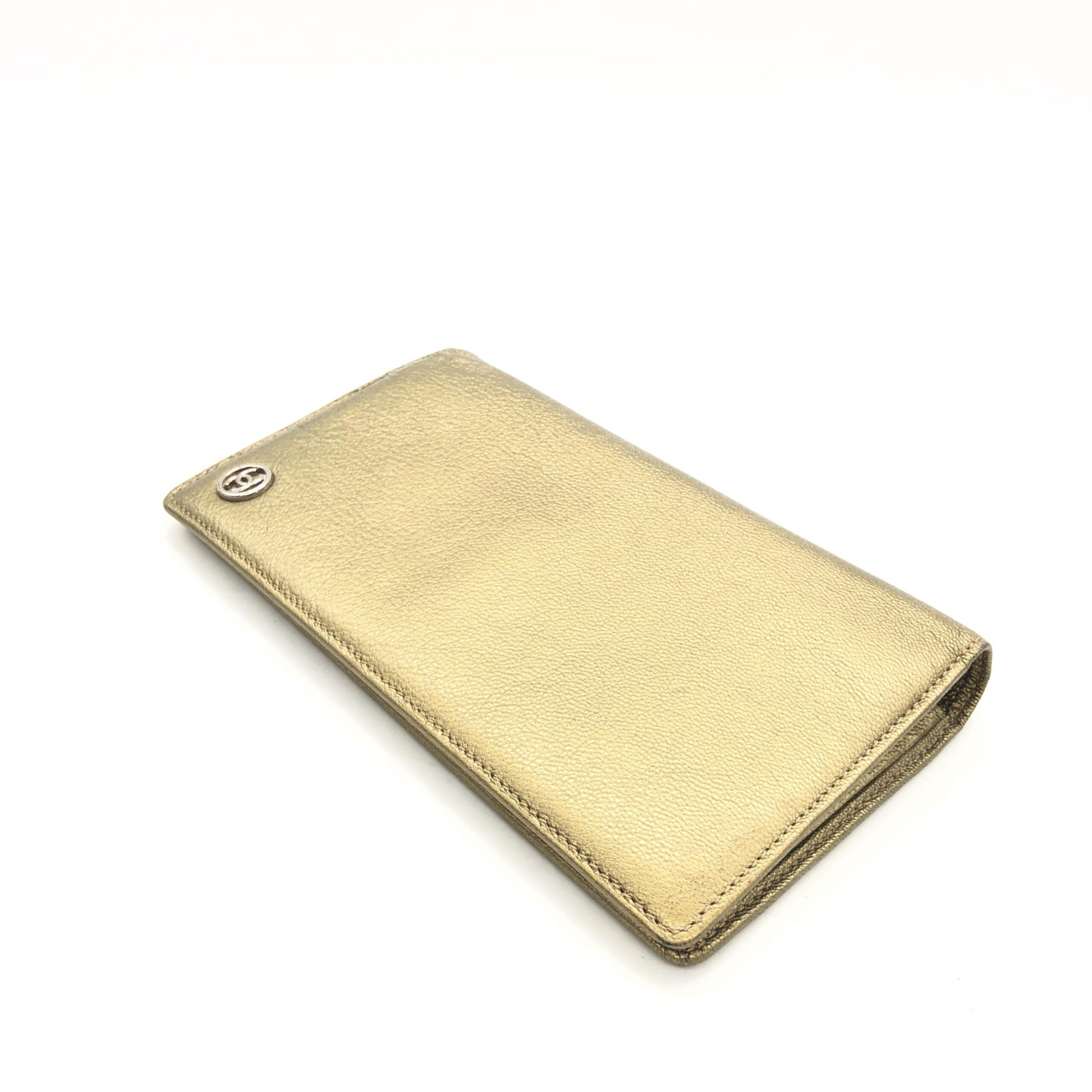 Chanel Gold Tone Caviar Leather Bifold Wallet - Image 8