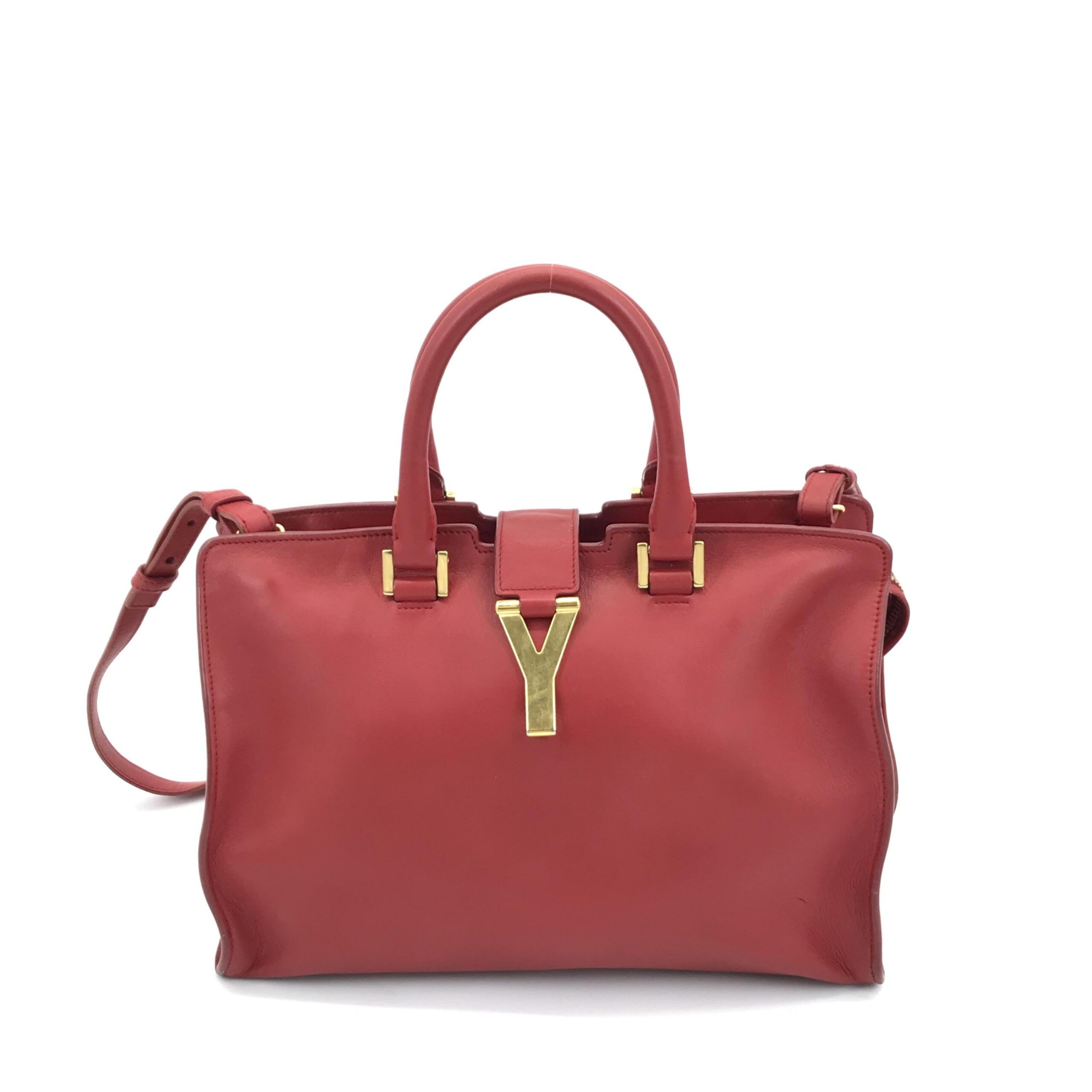 Saint Laurent Leather Handbag With Y Logo - Image 2