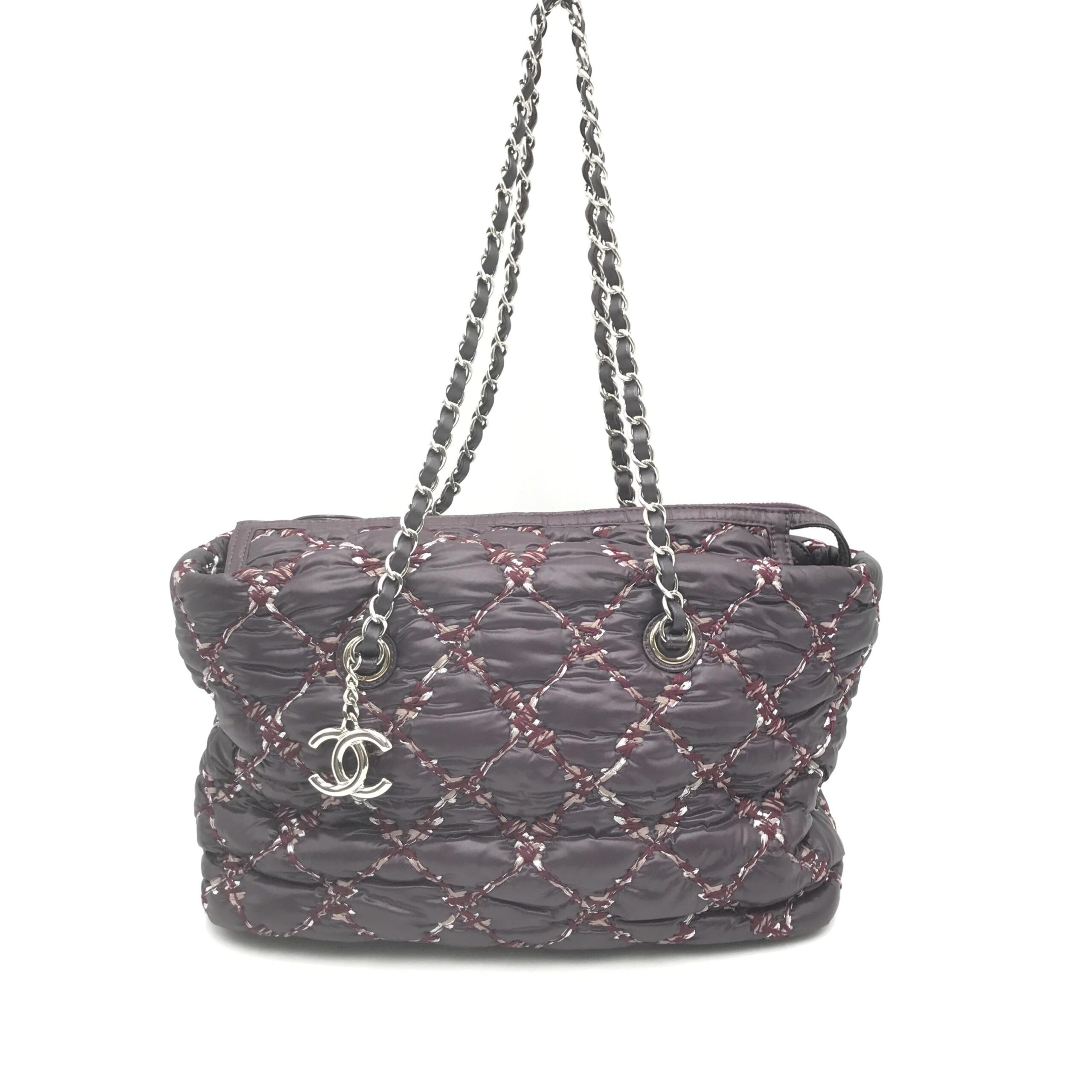Chanel Paris-Byzance Chain Shoulder Bag Purple Nylon - Image 2