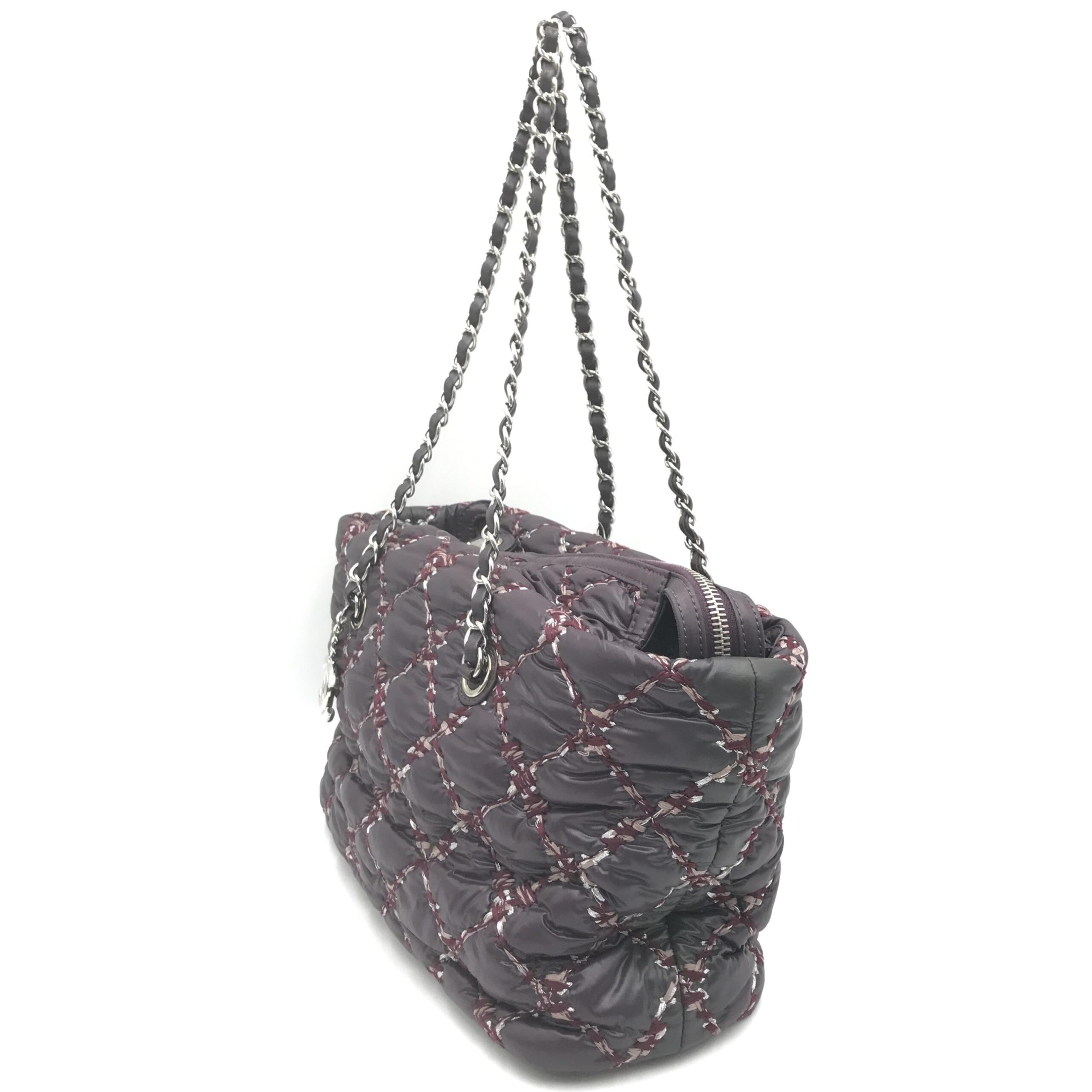Chanel Paris-Byzance Chain Shoulder Bag Purple Nylon - Image 3