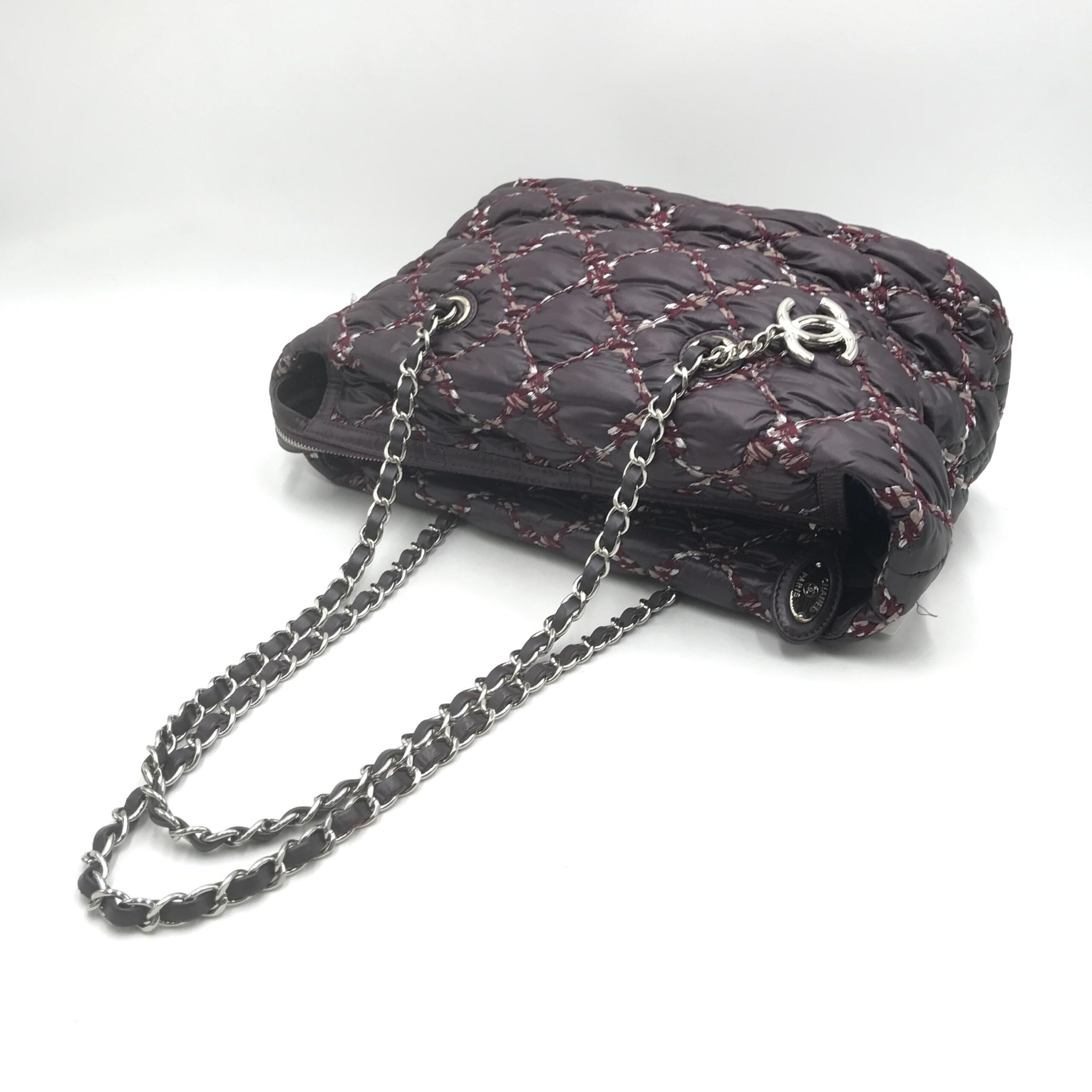 Chanel Paris-Byzance Chain Shoulder Bag Purple Nylon - Image 8