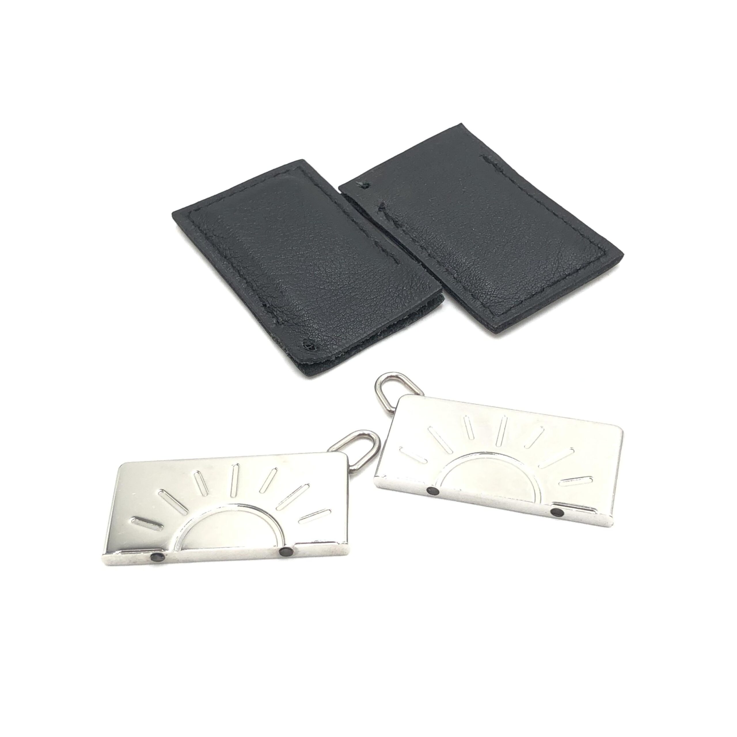 Hermès Silver Tone Half Sun Pendant Set - Image 2