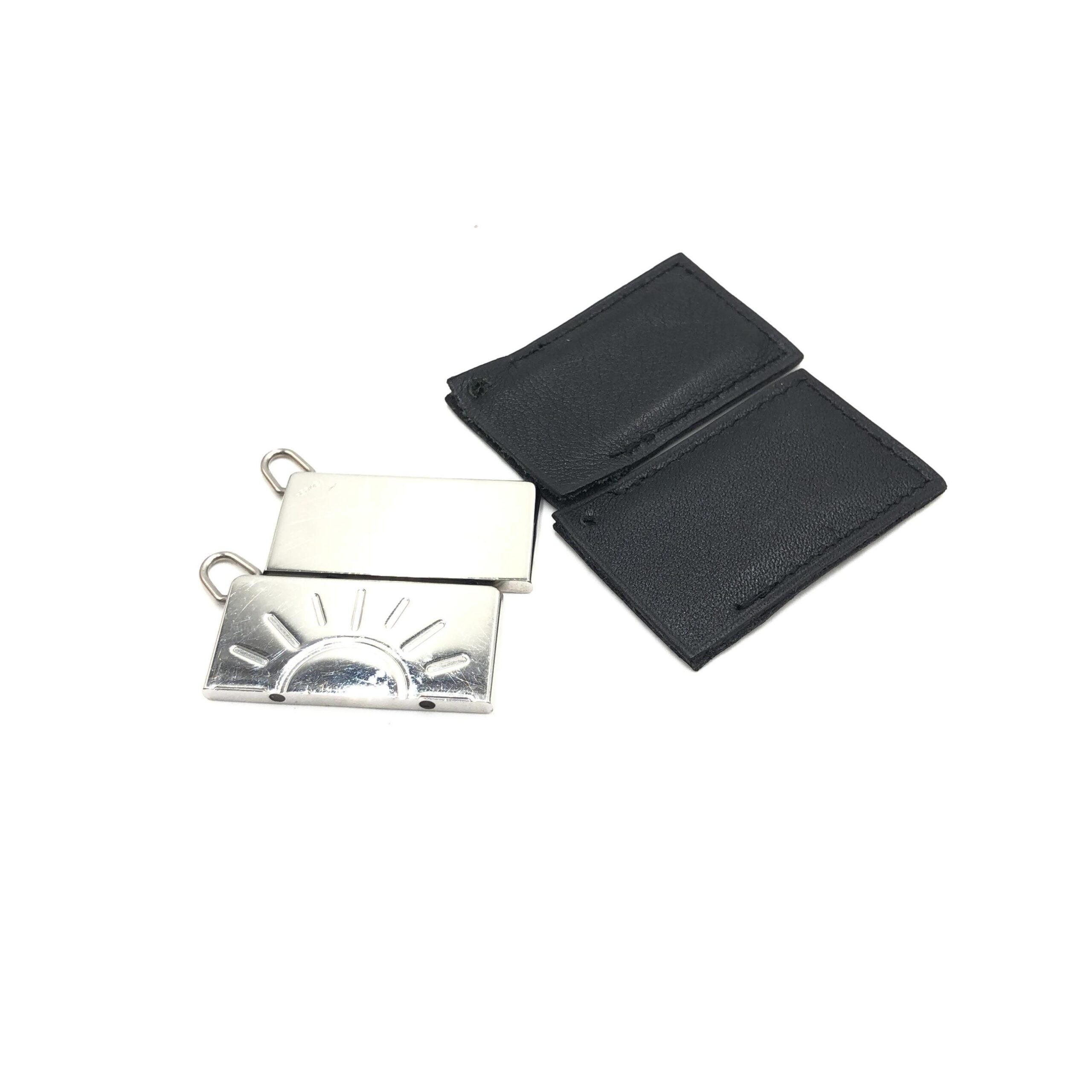 Hermès Silver Tone Half Sun Pendant Set - Image 5
