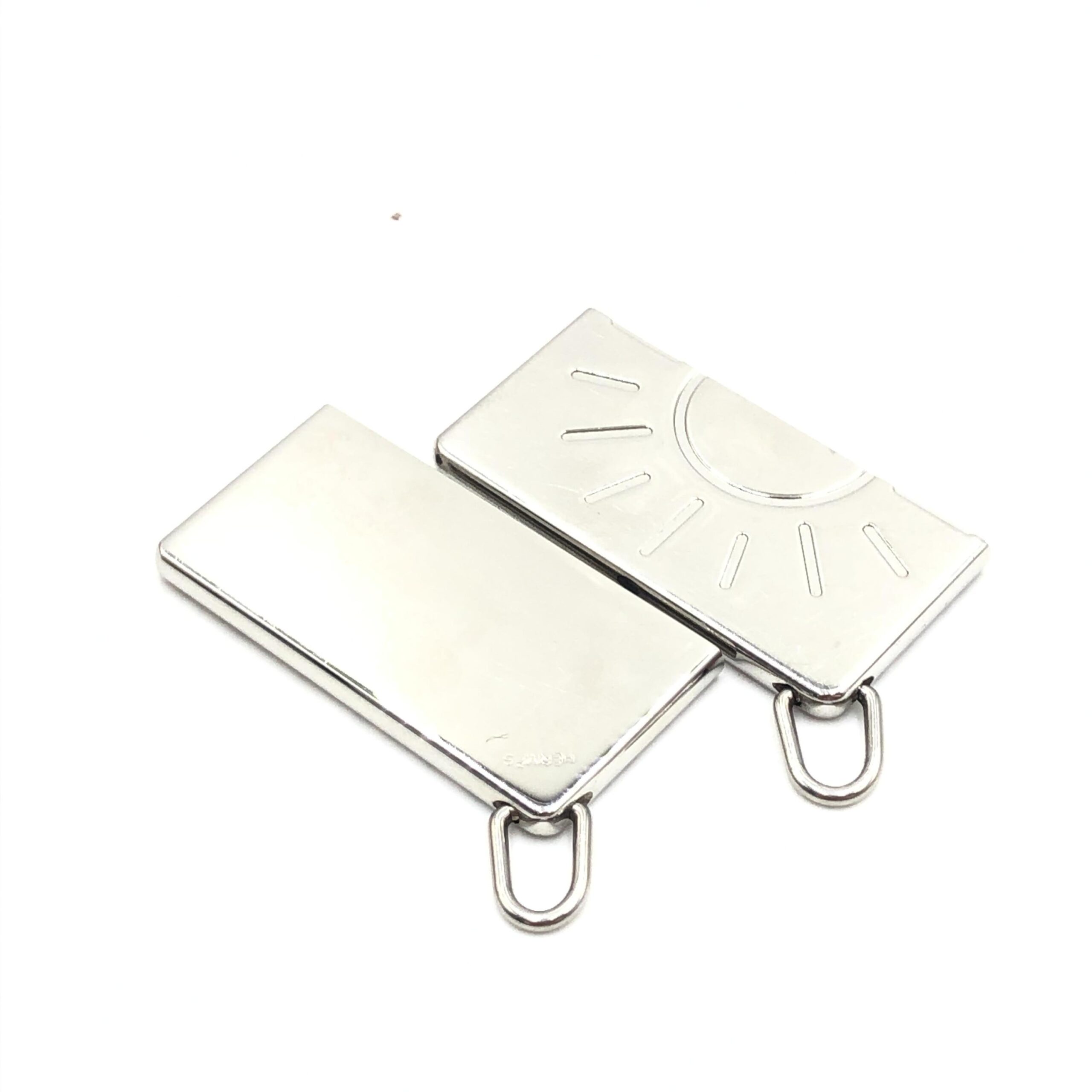 Hermès Silver Tone Half Sun Pendant Set - Image 7