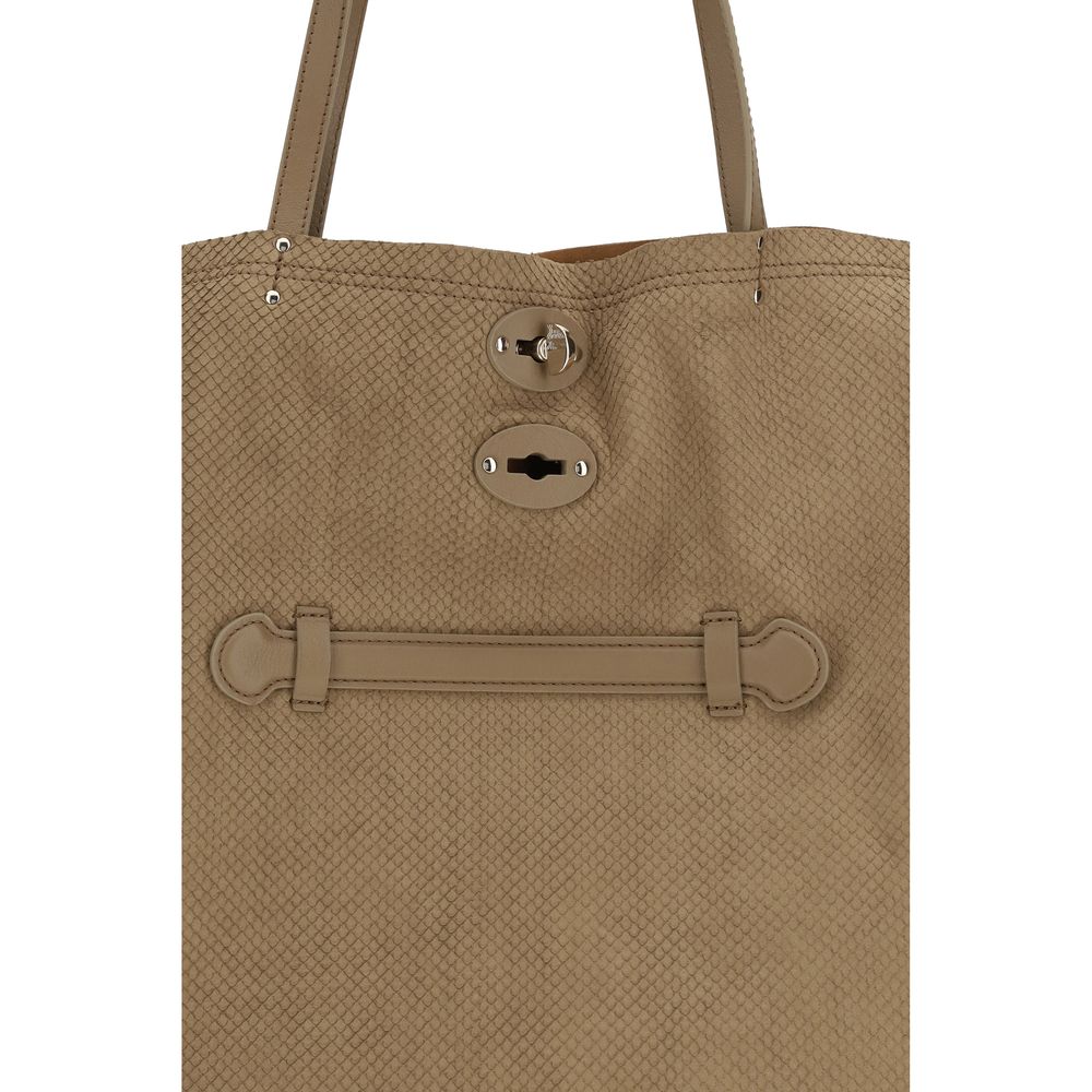Zanellato Beige Calf Leather Bos Taurus Shoulder Bag - Image 4