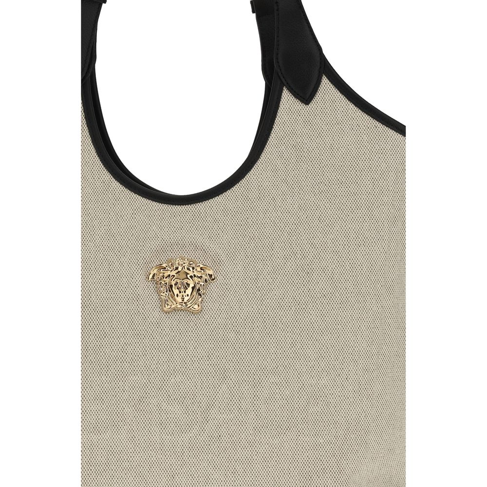 Versace Beige Cotton Shoulder Bag - Image 4