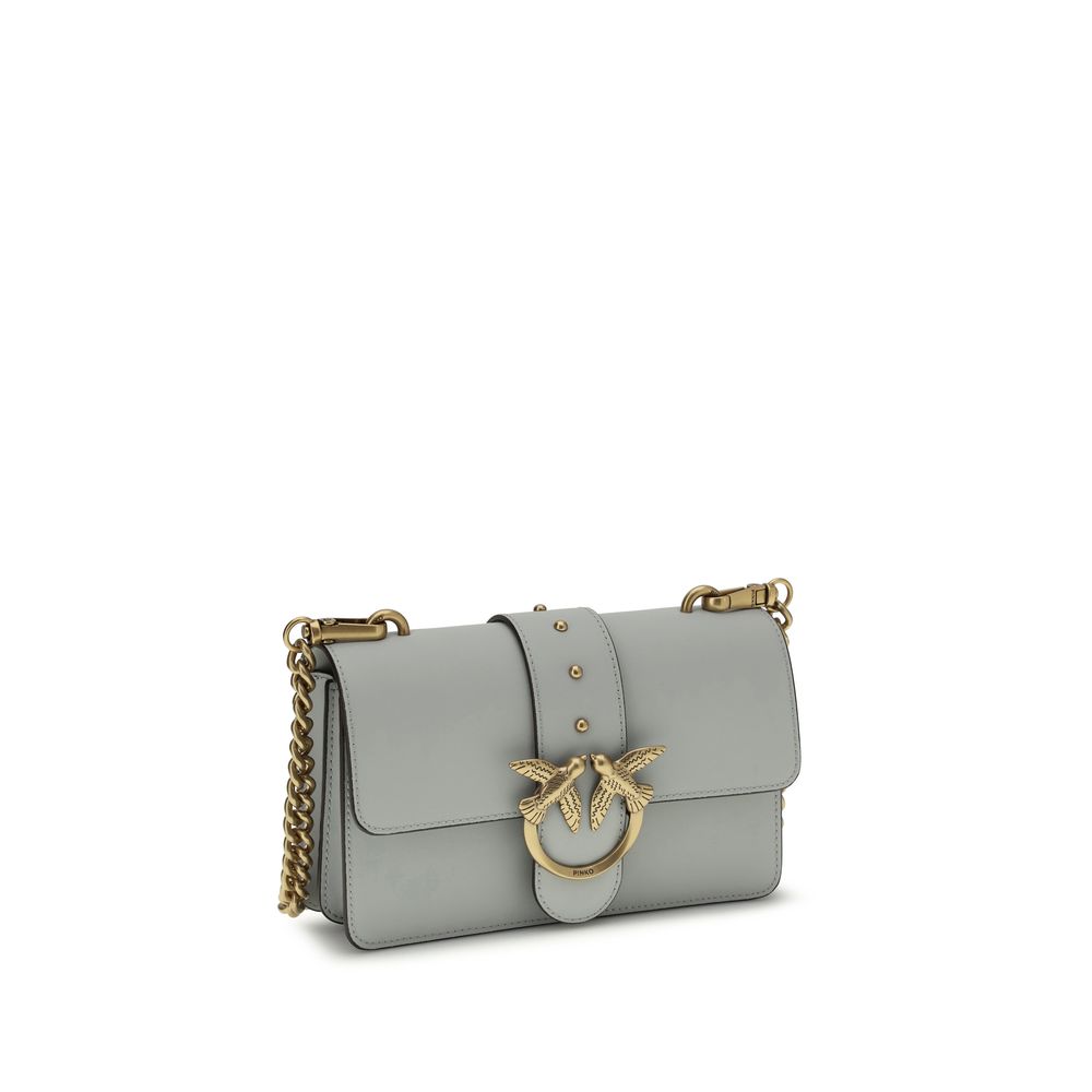 PINKO Gray Calf Leather Bos Taurus Shoulder Bag - Image 2