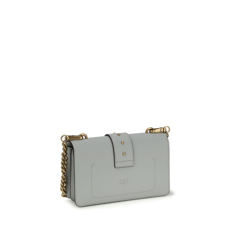PINKO Gray Calf Leather Bos Taurus Shoulder Bag - Image 3