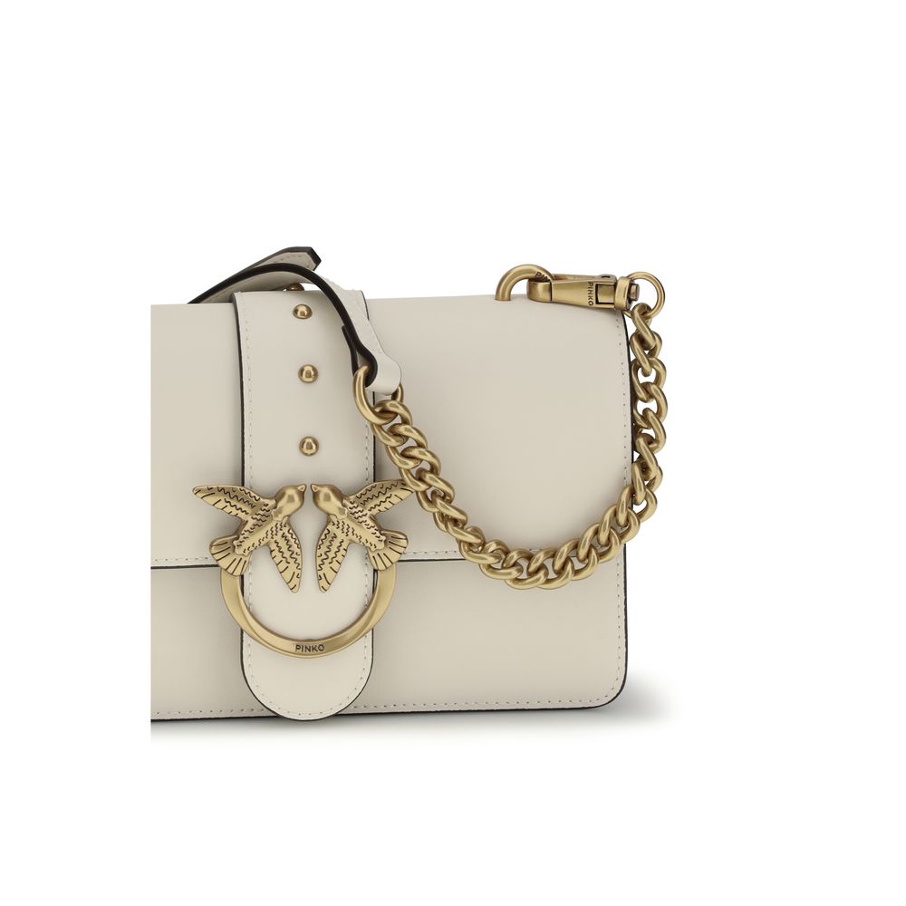 PINKO Beige Calf Leather Bos Taurus Shoulder Bag - Image 4