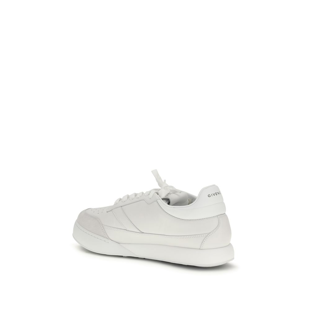 Givenchy White Calf Leather Bos Taurus Low Top Sneakers - Image 3