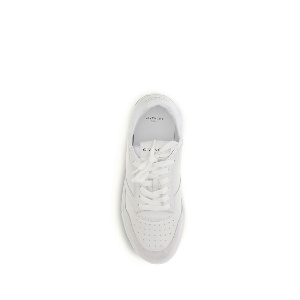 Givenchy White Calf Leather Bos Taurus Low Top Sneakers - Image 4
