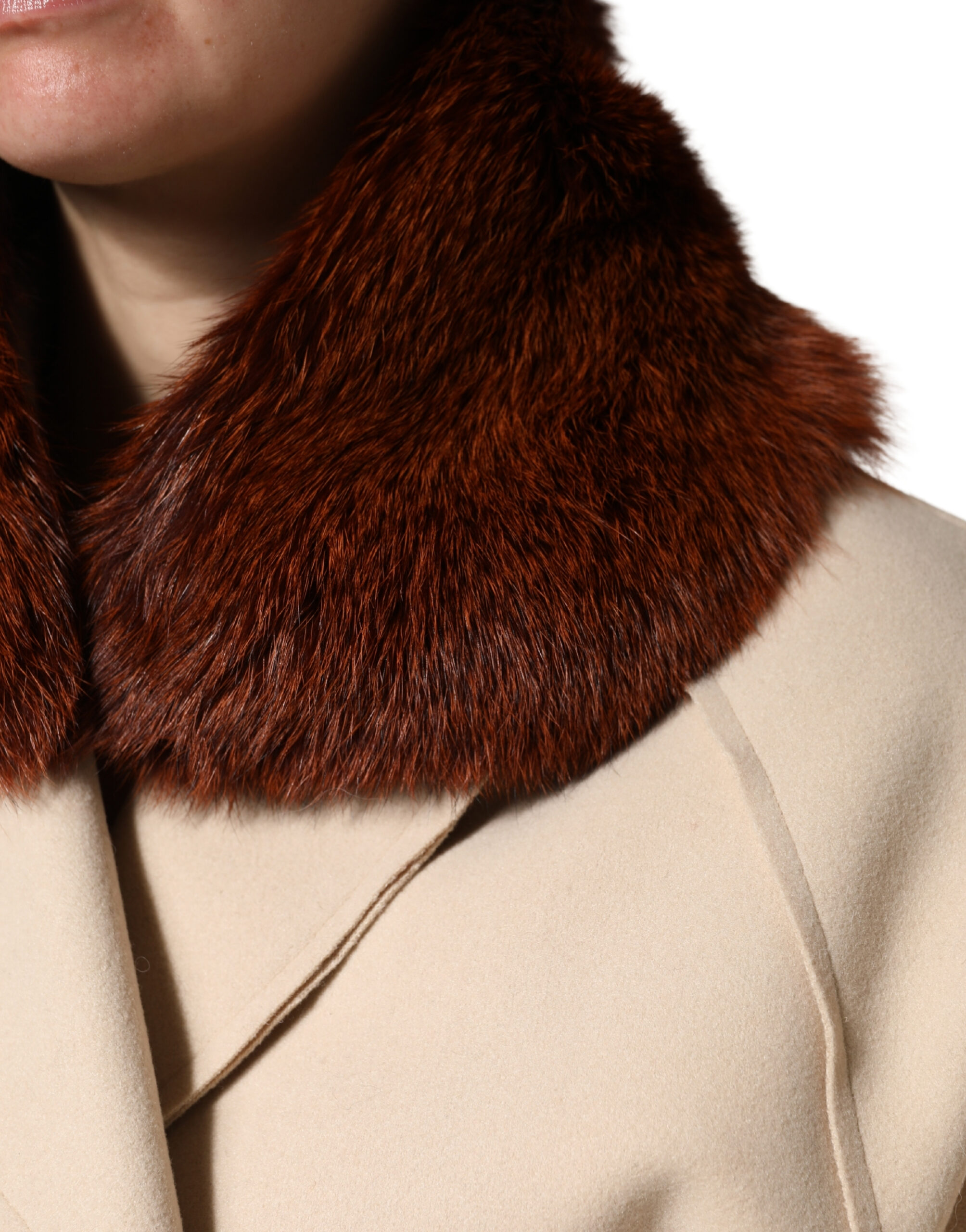 Dolce & Gabbana Brown Mink Fur Collar Women Neck Wrap 60cm x 14cm Scarf - Image 4