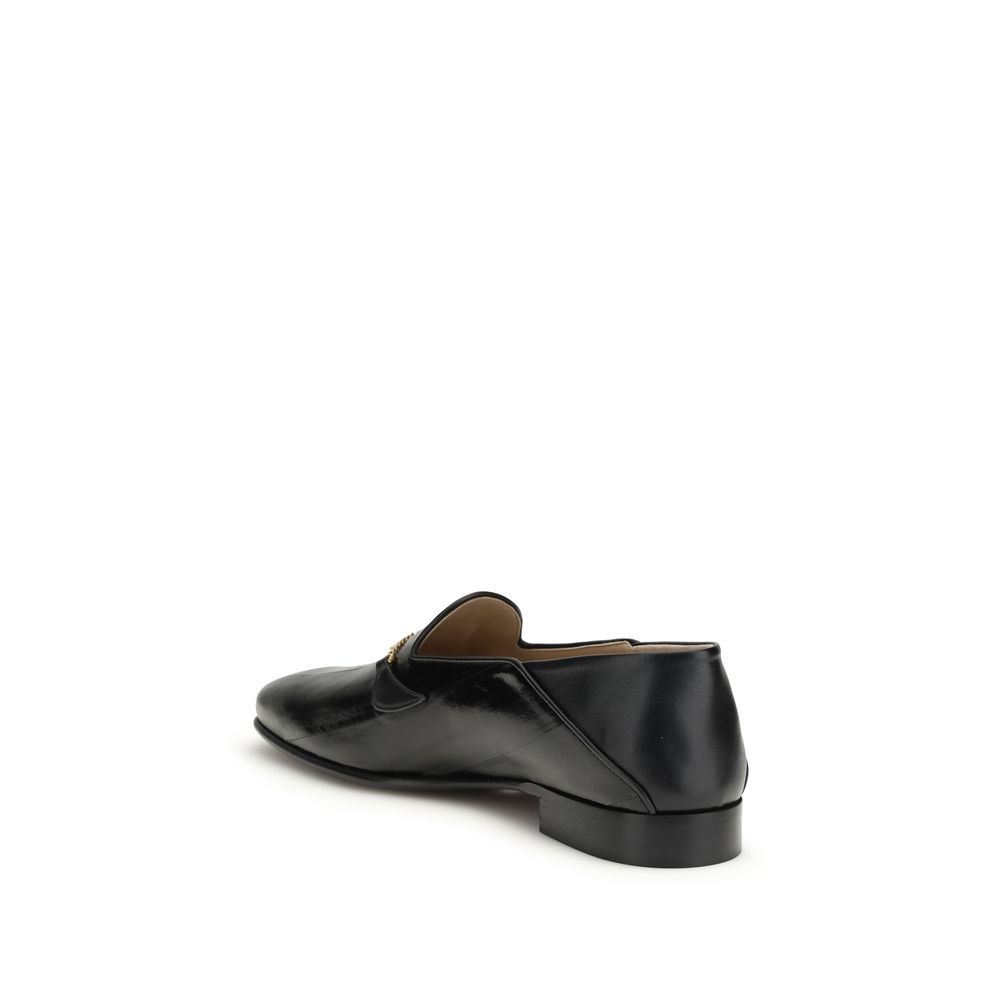 Valentino Garavani Black Calf Leather Bos Taurus Slip-On Loafers - Image 3