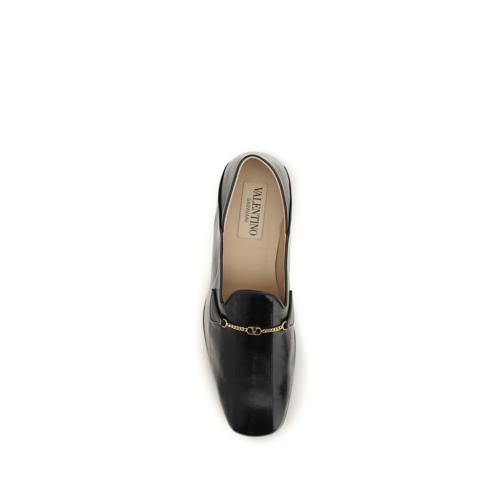 Valentino Garavani Black Calf Leather Bos Taurus Slip-On Loafers - Image 4