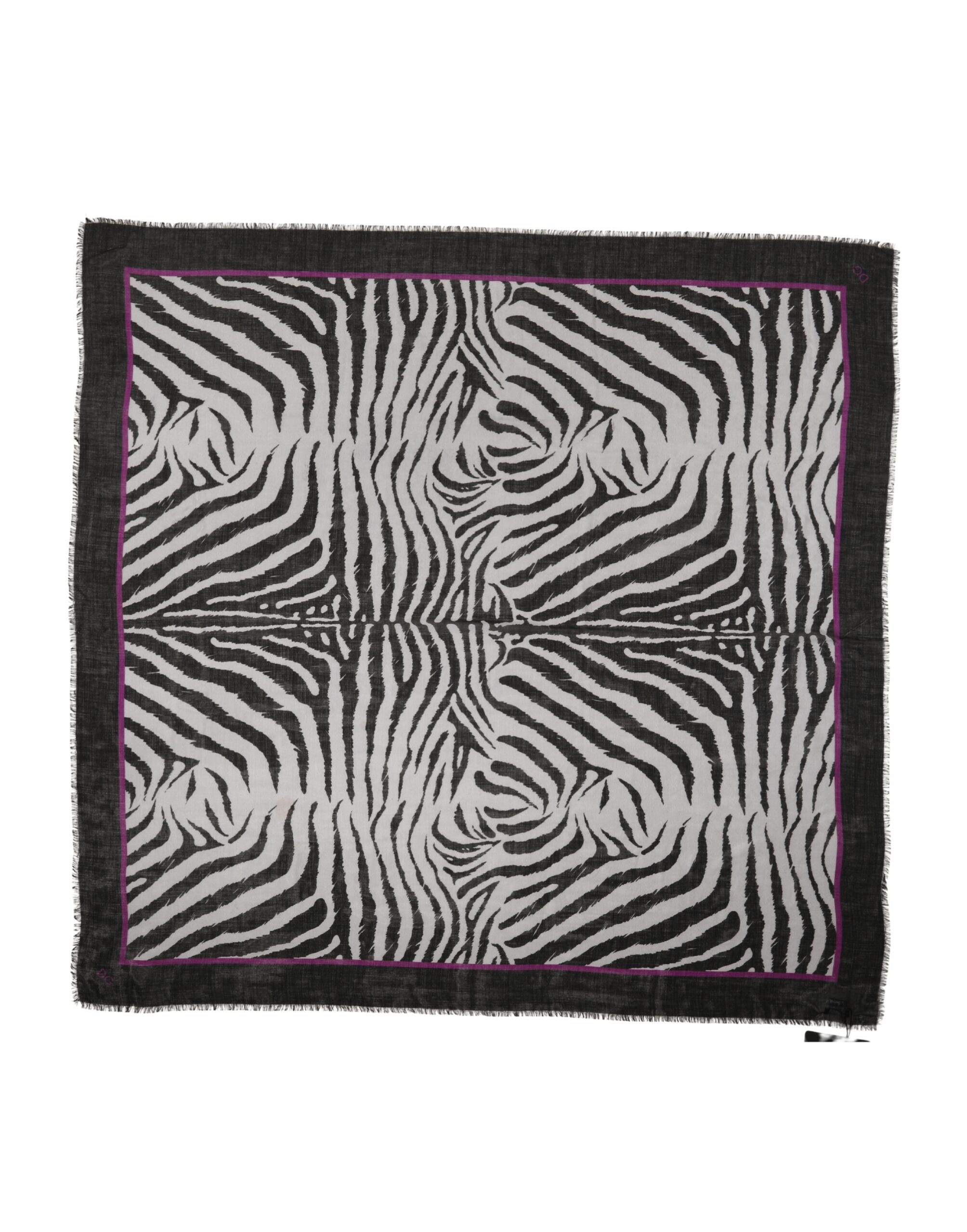 Dolce & Gabbana White Black Zebra Pattern Shawl 255cm x 132cm Men Scarf - Image 2