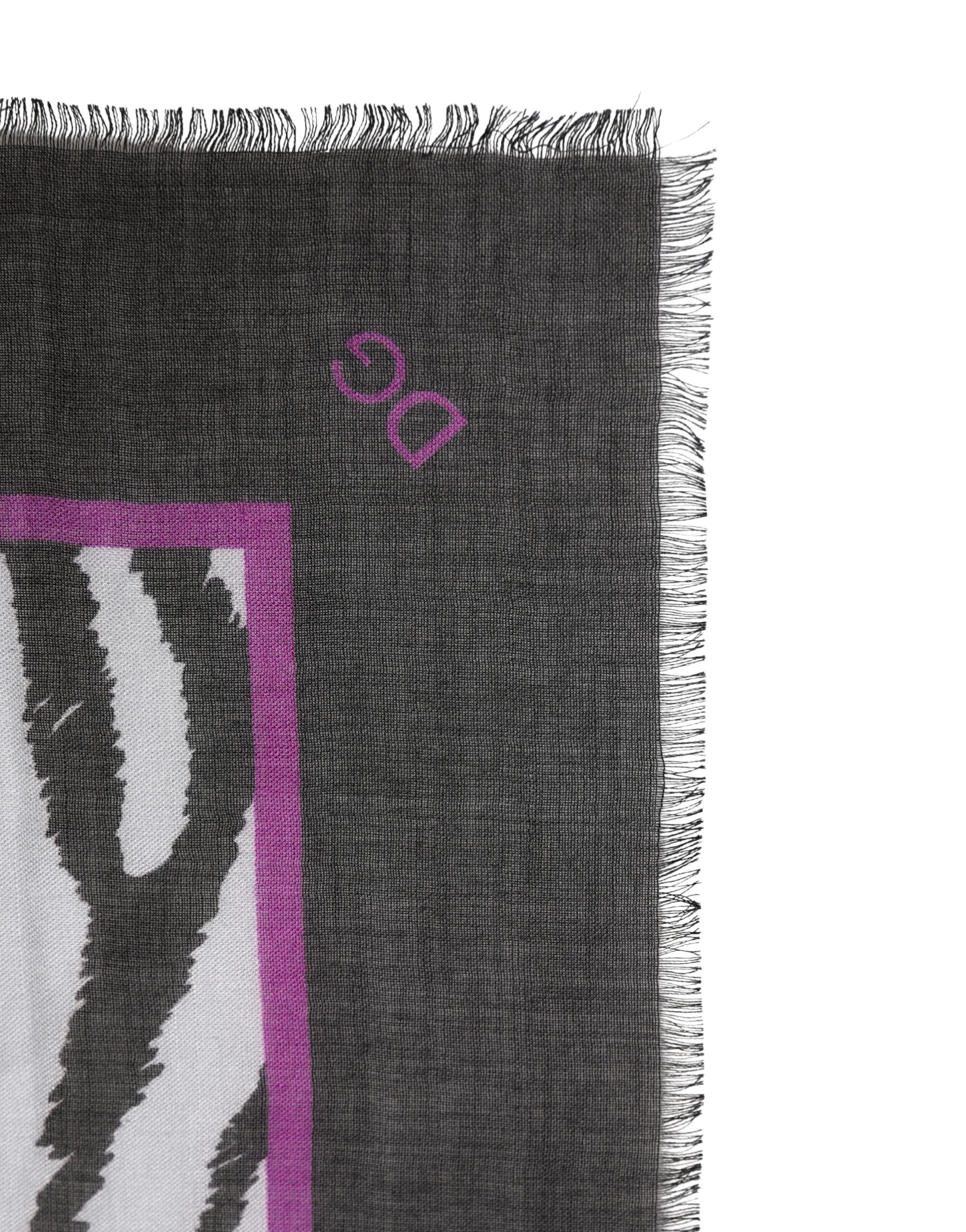 Dolce & Gabbana White Black Zebra Pattern Shawl 255cm x 132cm Men Scarf - Image 3
