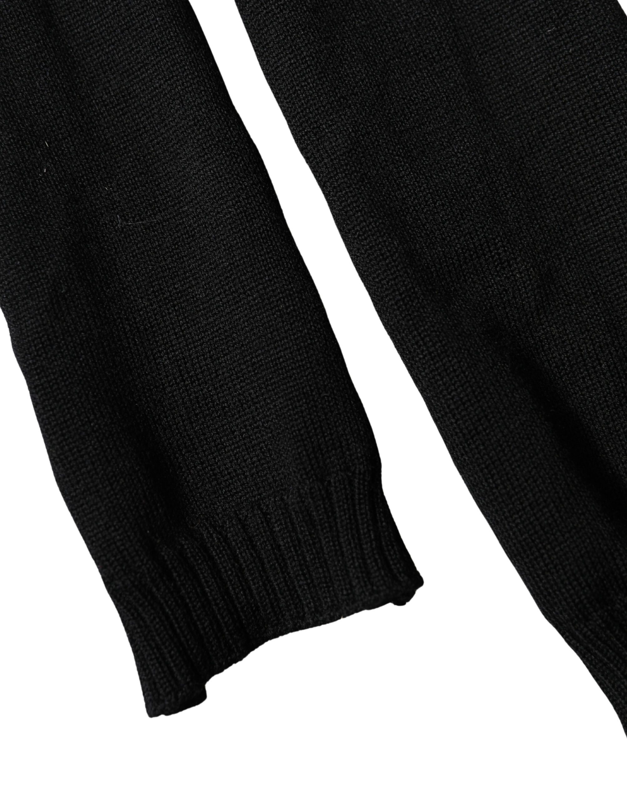 Dolce & Gabbana Black Wool Knitted Neck Foulard 259cm x 17cm Men Scarf - Image 3