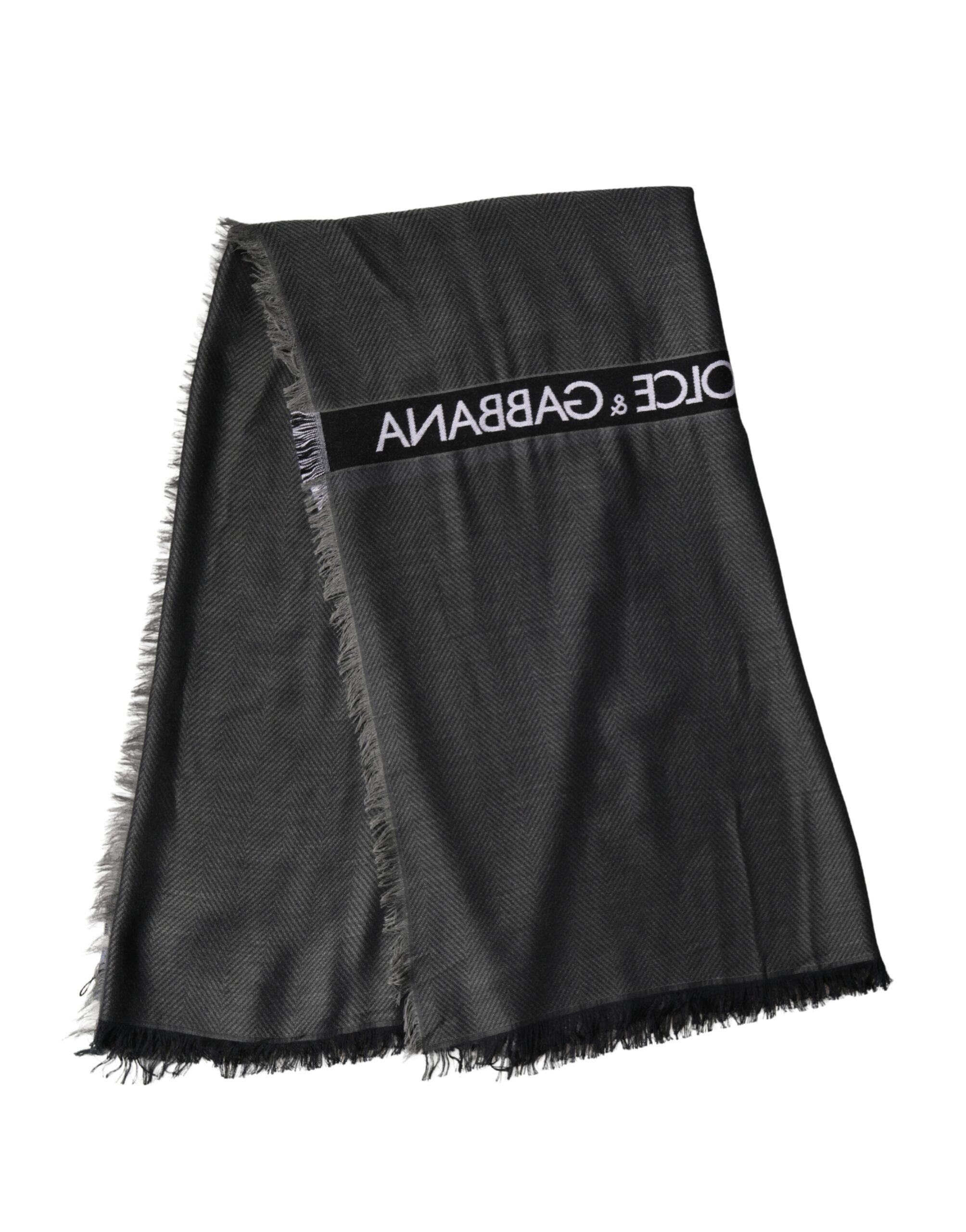 Dolce & Gabbana Black Modal Warmer Shawl Fringes 140cm x 134cm Men Scarf - Image 2