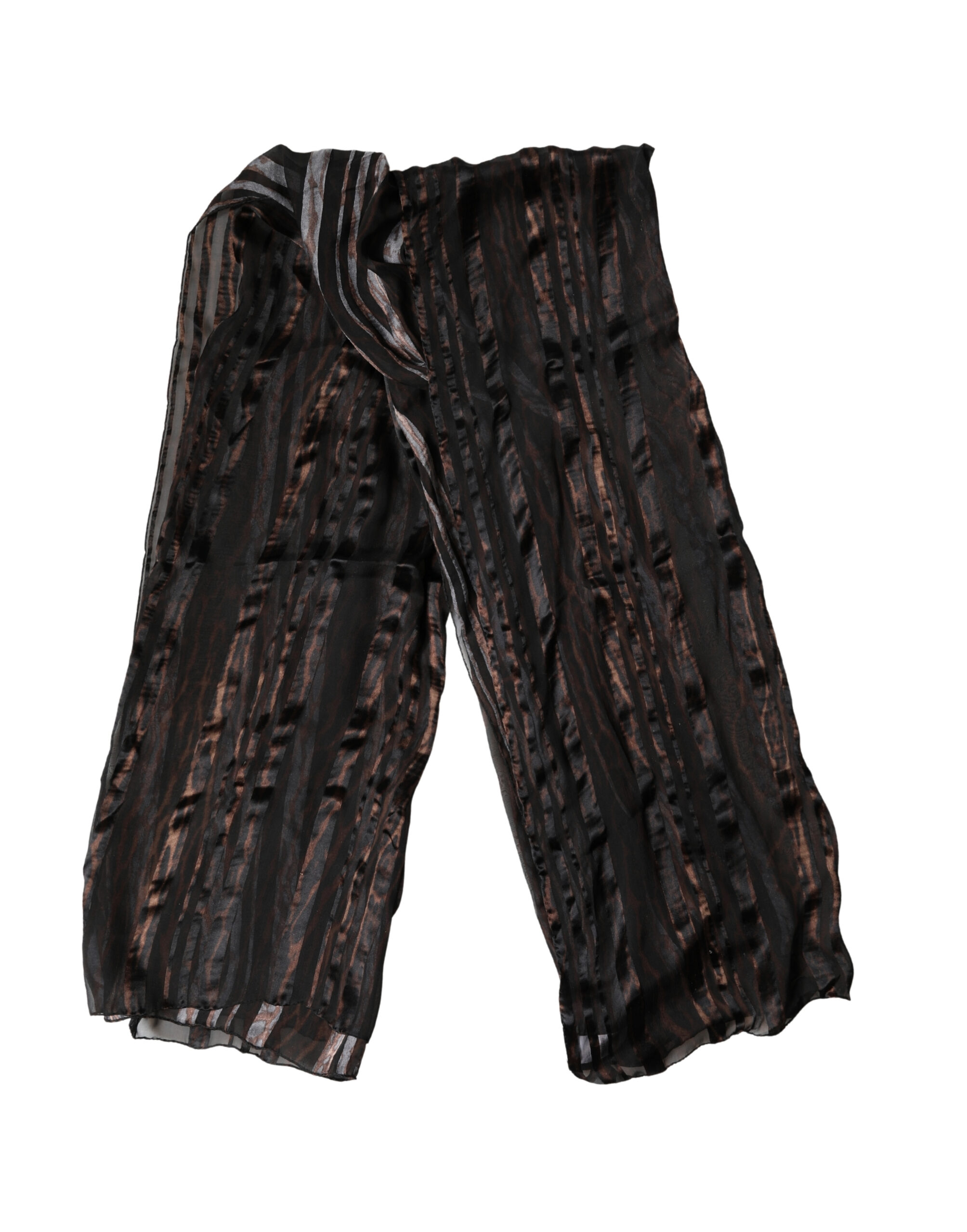Dolce & Gabbana Black Stripes Silk Wrap Shawl Stole 193cm x 131cm Scarf - Image 4