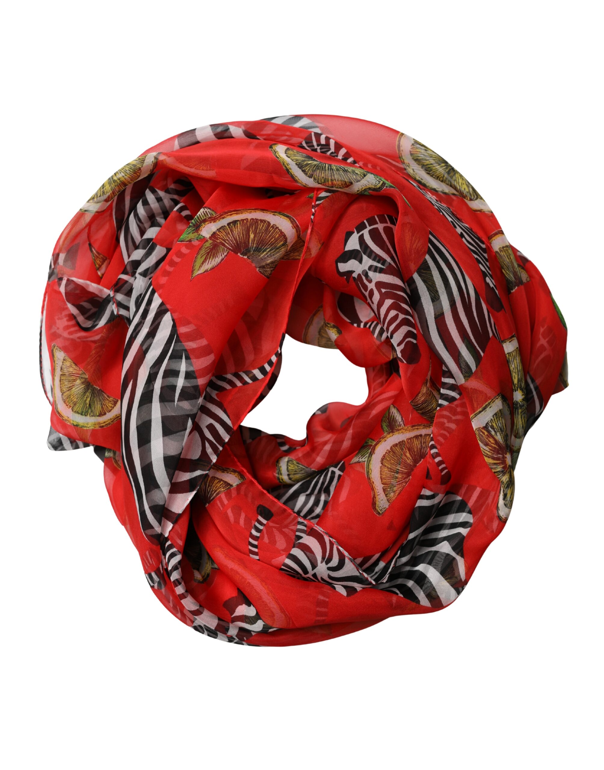 Dolce & Gabbana Red Zebra Print Silk Wrap Shawl Stole 200cm x 132cm Scarf - Image 2