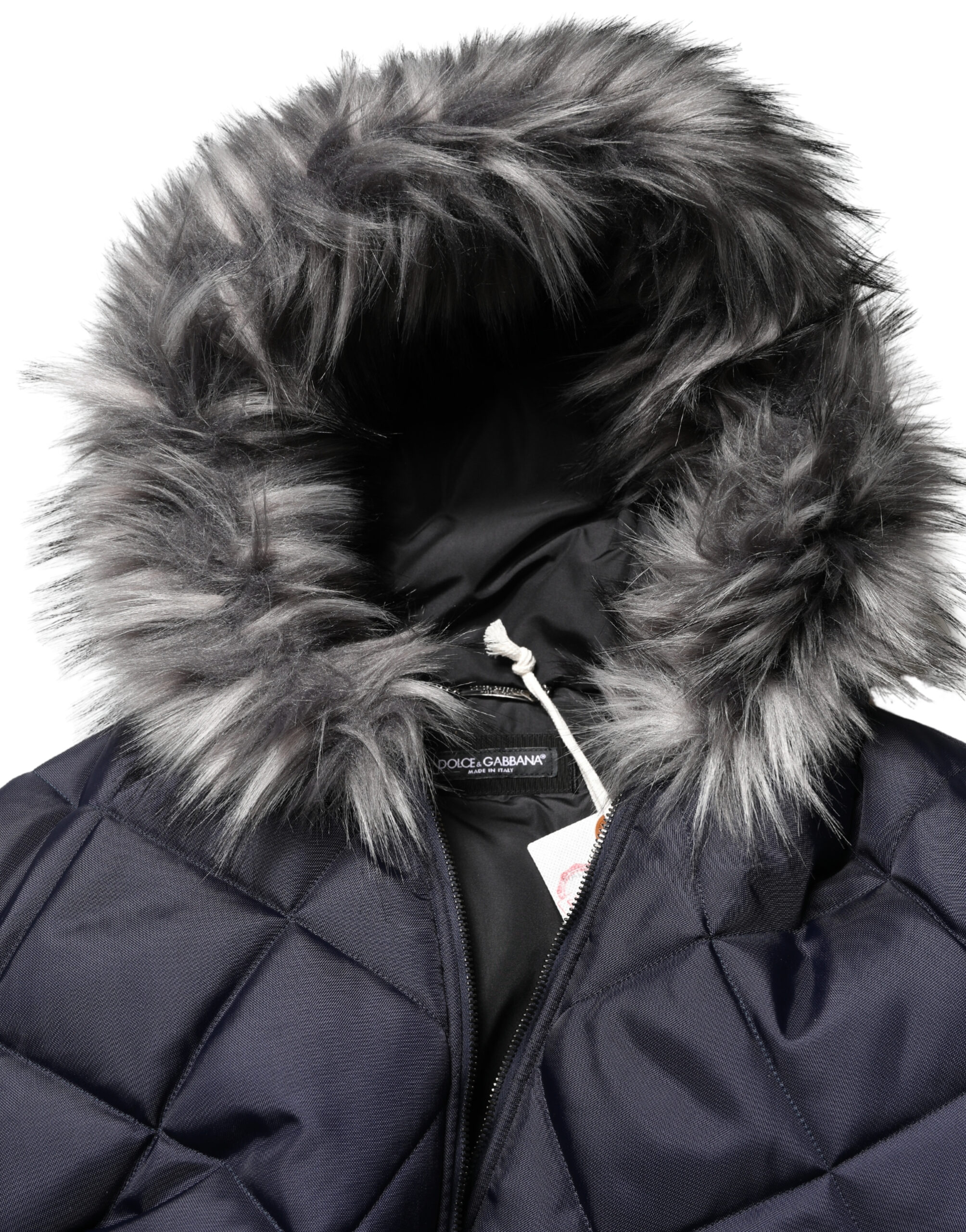 Dolce & Gabbana Black Quilted Fur Shearling Hooded Jacket - Image 7