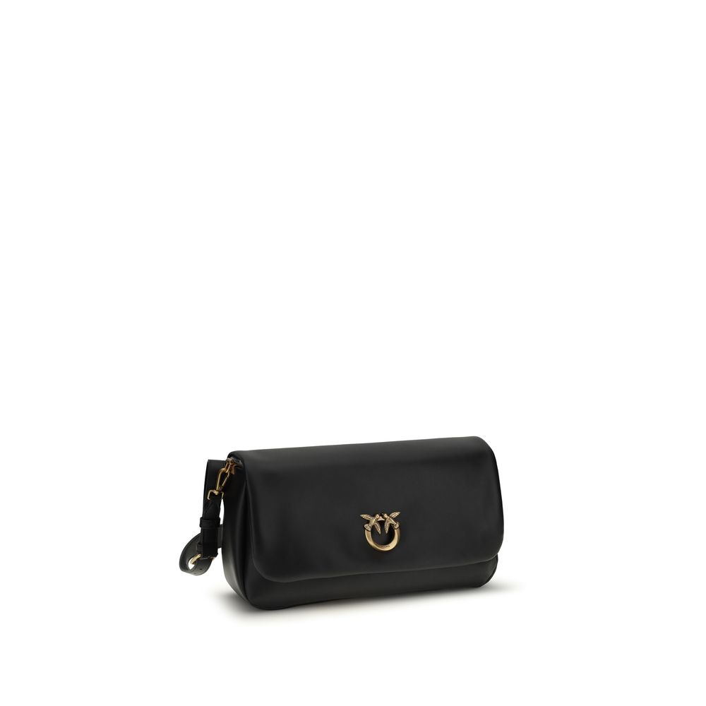 PINKO Black Calf Leather Bos Taurus Shoulder Bag - Image 2