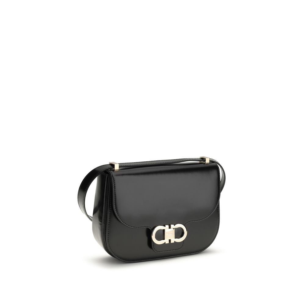 Ferragamo Black Calf Leather Bos Taurus Shoulder Bag - Image 2