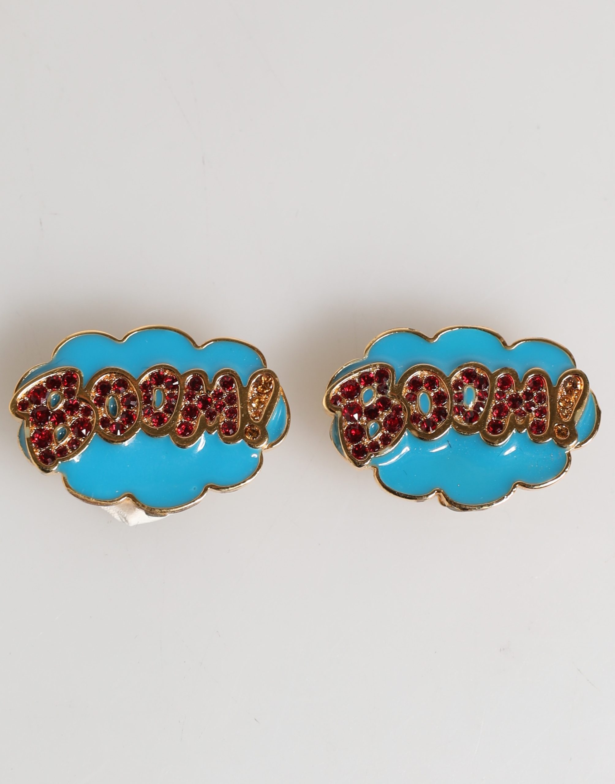 Dolce & Gabbana Gold Brass BOOM Cartoon Crystal Clip-On Women - Image 2