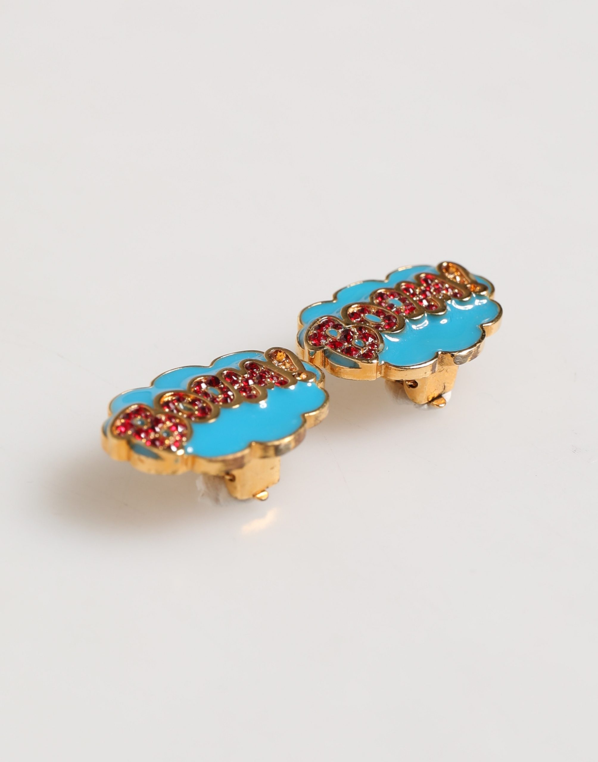 Dolce & Gabbana Gold Brass BOOM Cartoon Crystal Clip-On Women - Image 3