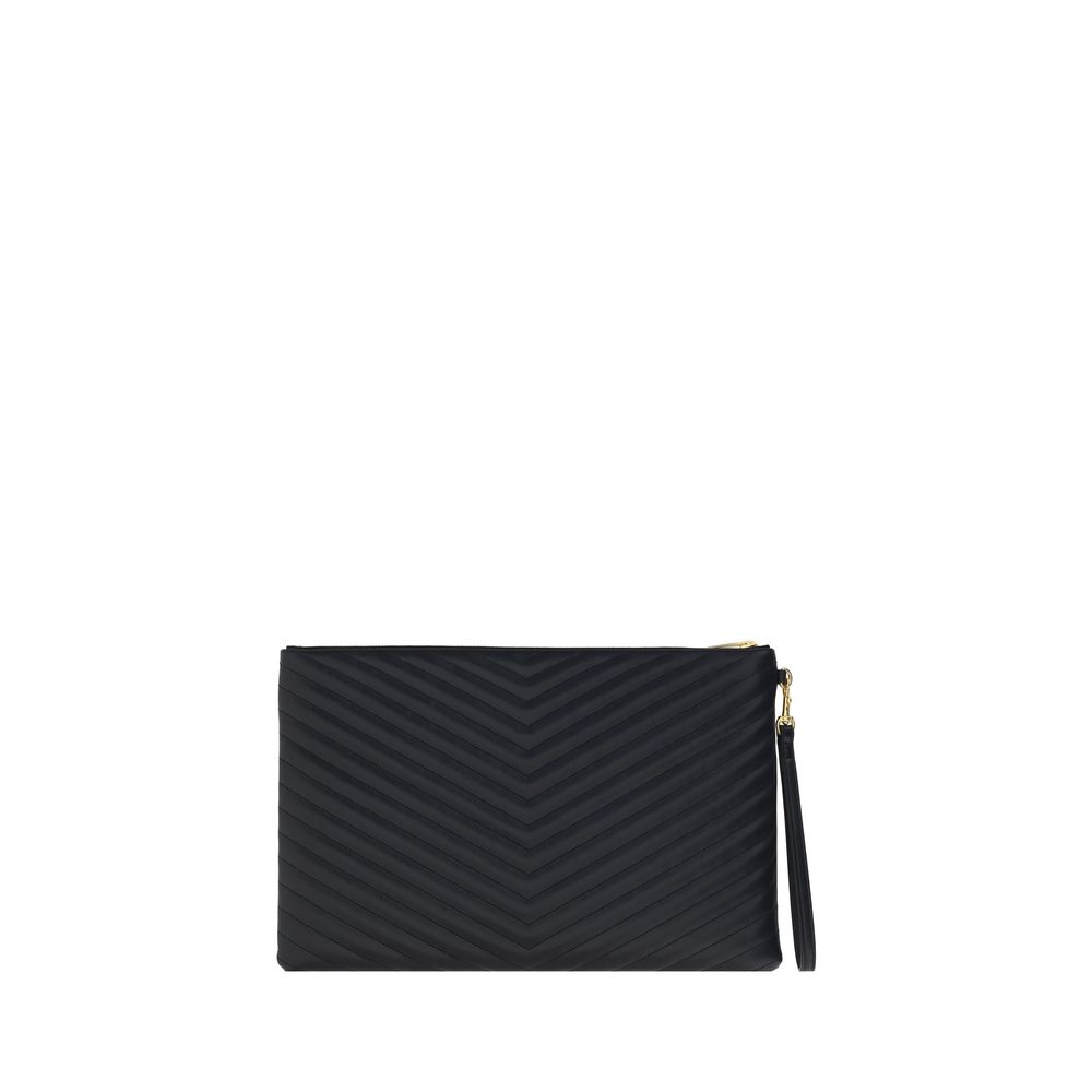 Saint Laurent Black Calf Leather Bos Taurus Clutch Bag - Image 2