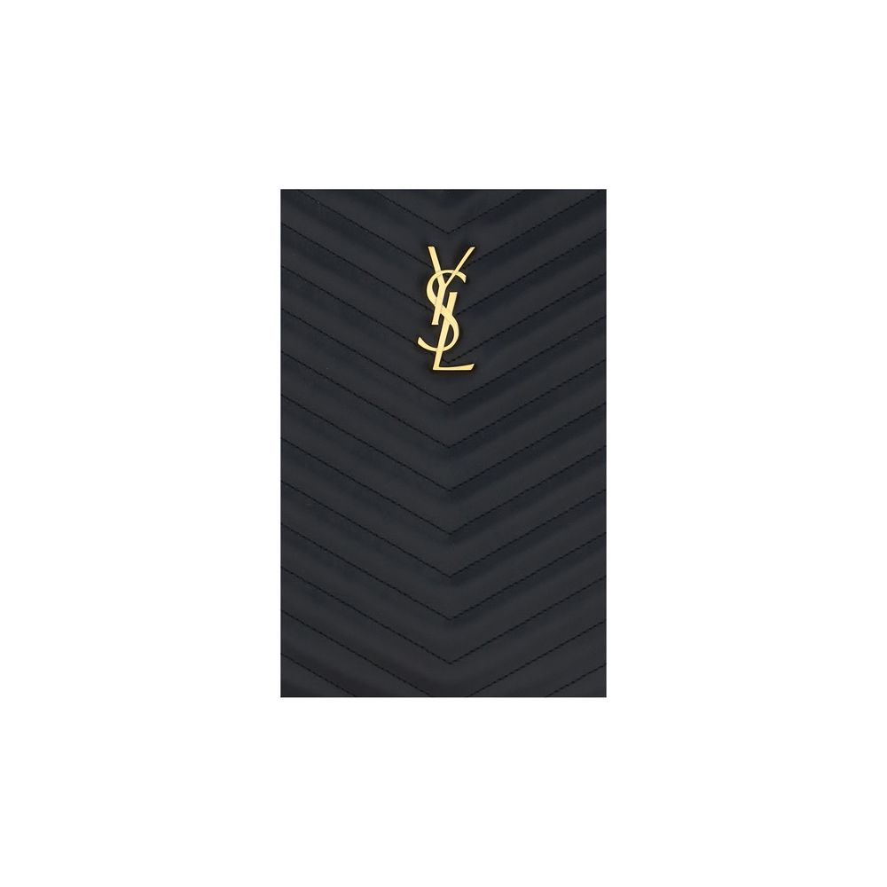 Saint Laurent Black Calf Leather Bos Taurus Clutch Bag - Image 3