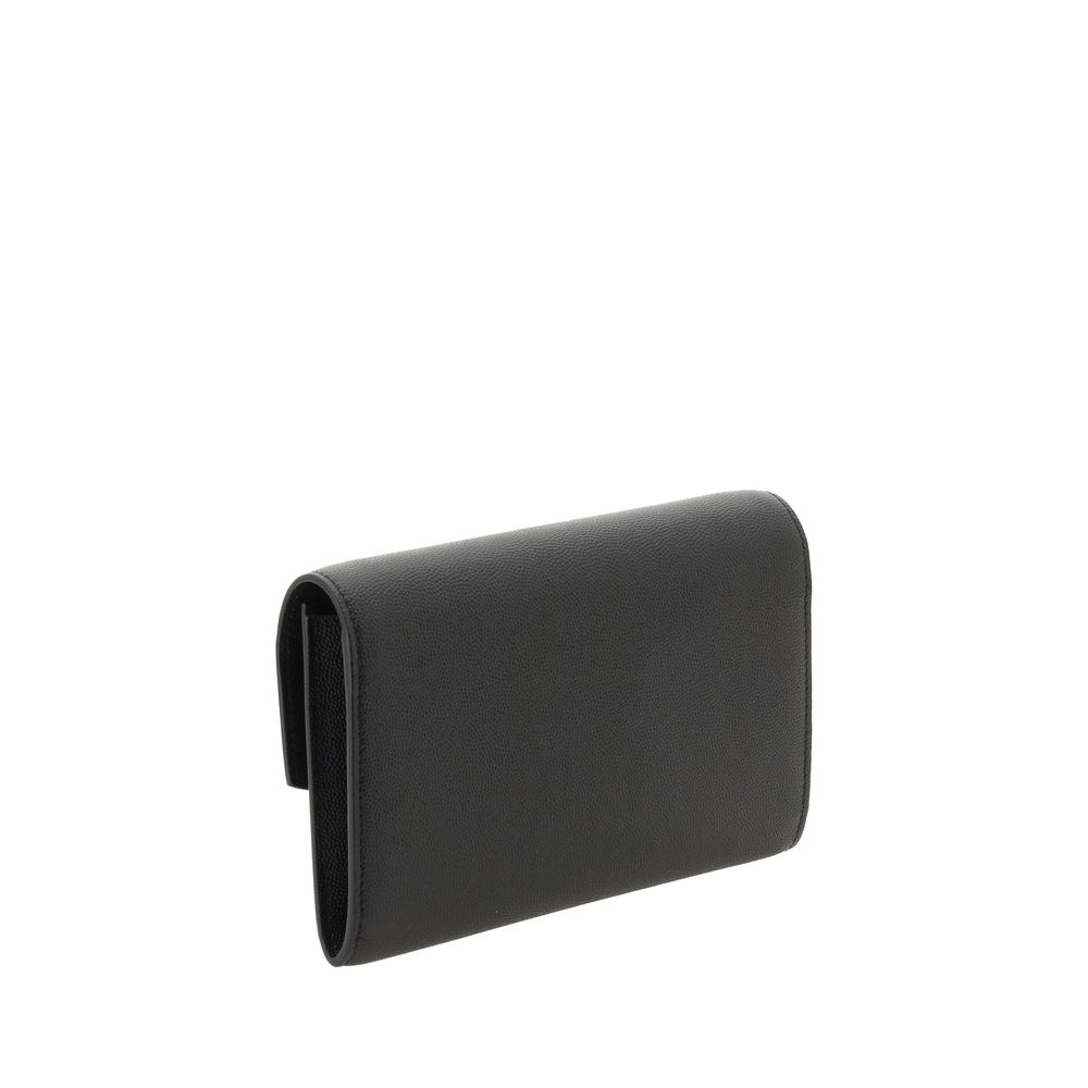 Saint Laurent Black Calf Leather Bos Taurus Clutch Bag - Image 3