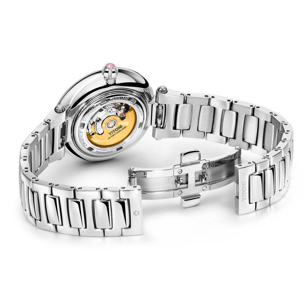 TITONI Gray Stainless Steel Dress Watch - Image 2