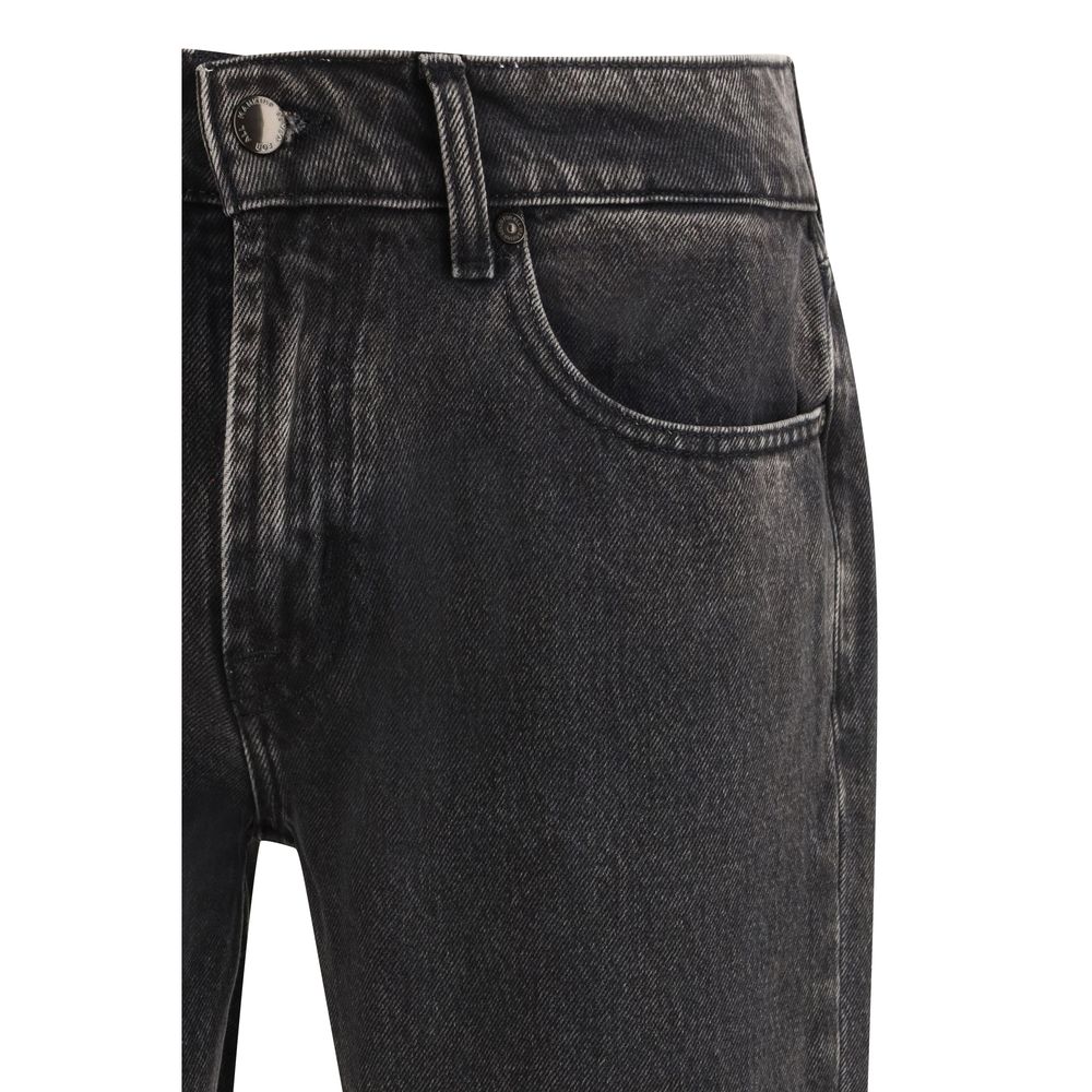 7FOR Black Cotton Straight-Leg Jeans - Image 3