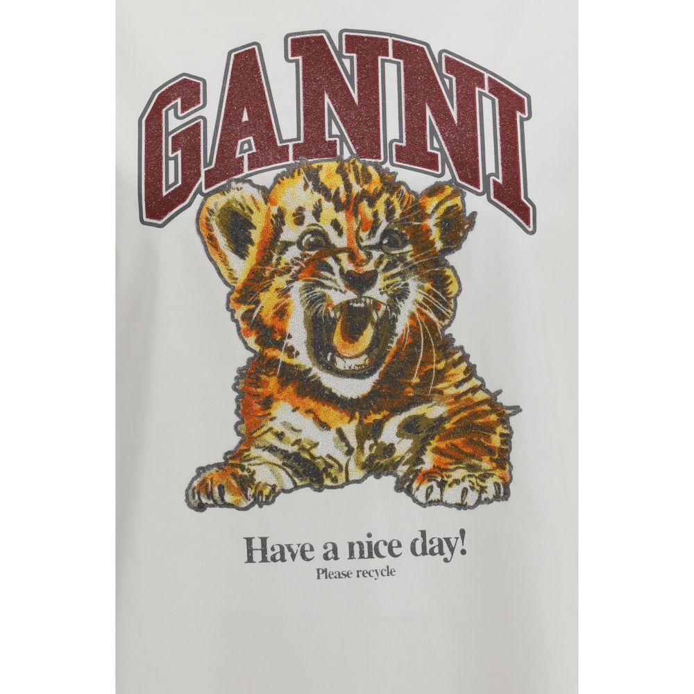 Ganni White Cotton T-Shirt - Image 3