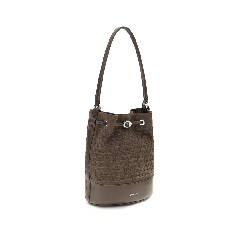 Zanellato Brown Calf Leather Bos Taurus Backet Bag - Image 2