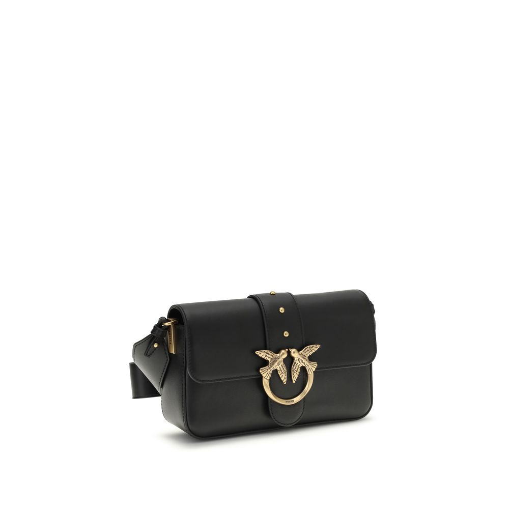 PINKO Black Calf Leather Bos Taurus Shoulder Bag - Image 2