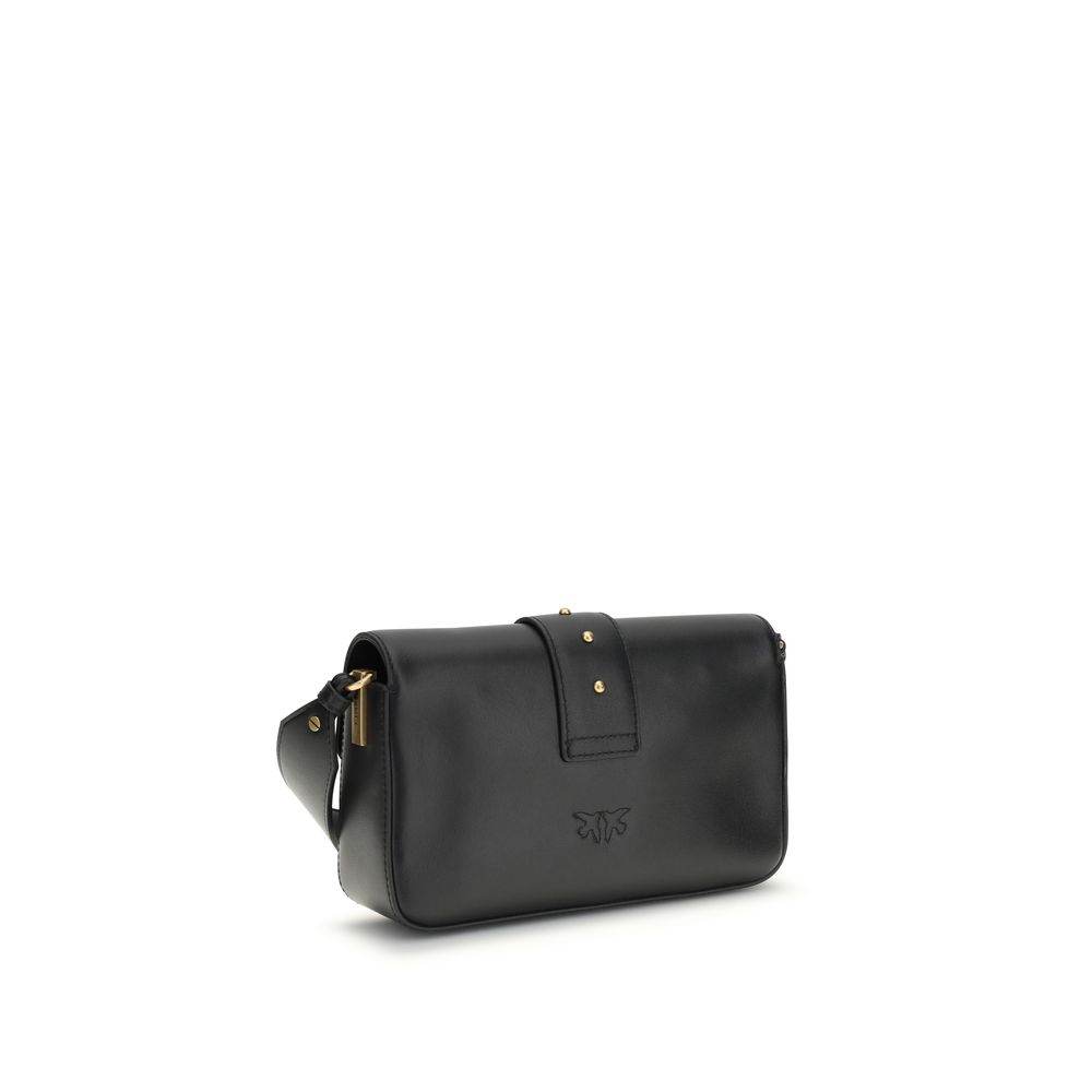 PINKO Black Calf Leather Bos Taurus Shoulder Bag - Image 3