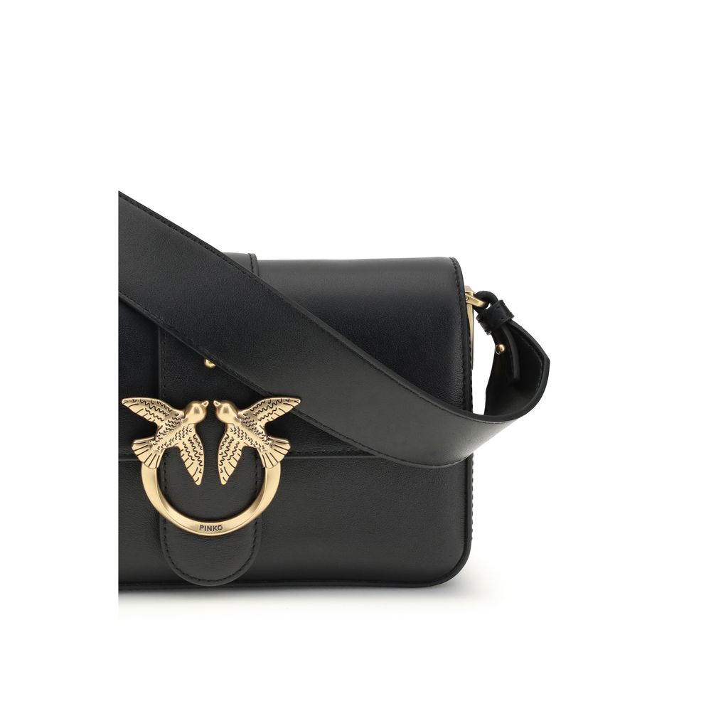 PINKO Black Calf Leather Bos Taurus Shoulder Bag - Image 4