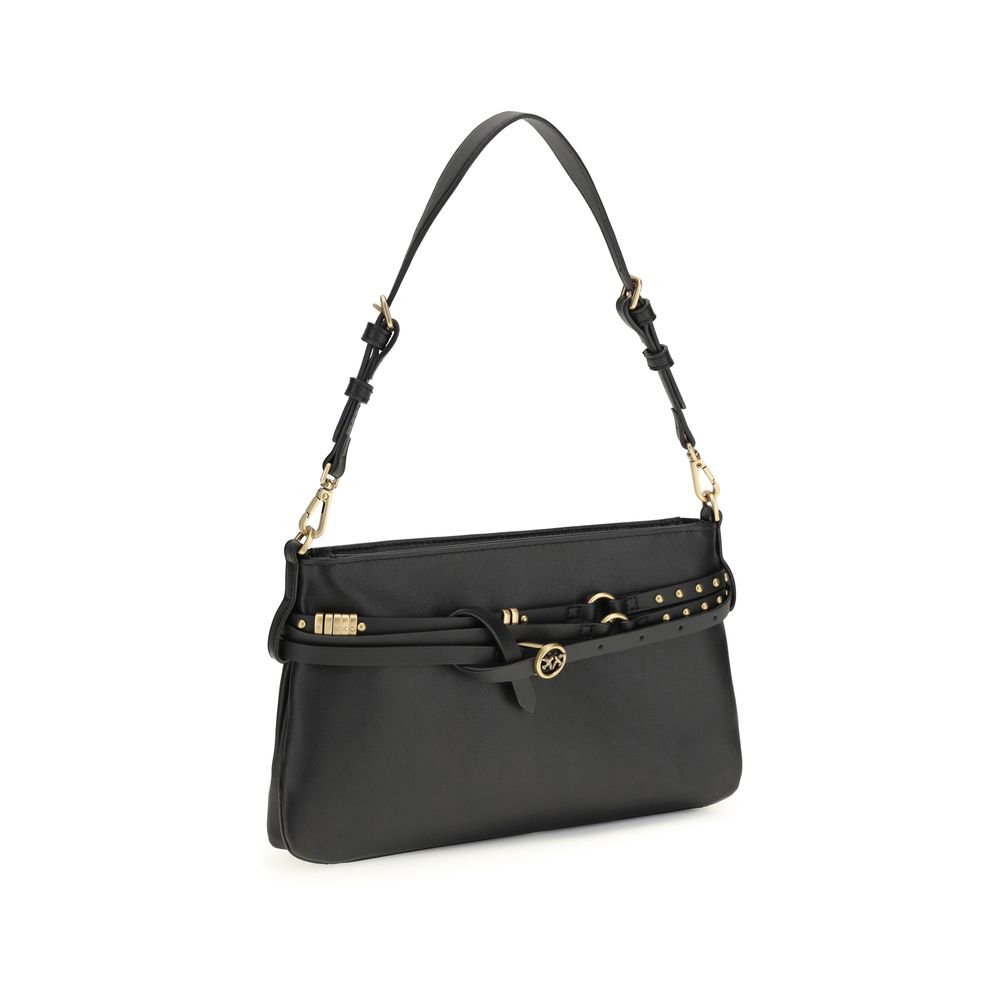 PINKO Black Calf Leather Bos Taurus Shoulder Bag - Image 2